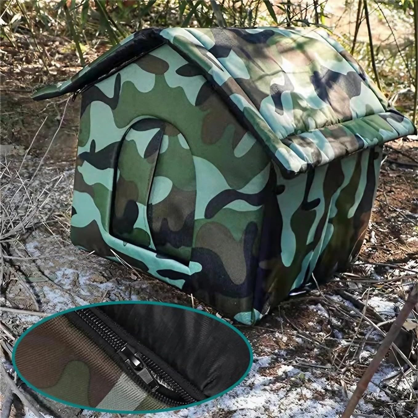 Chris Good Feral Cat House, Cat House Outdoor, Waterproof Shelter For Stray Cats, Weatherproof For Winter (Camo, Medium)