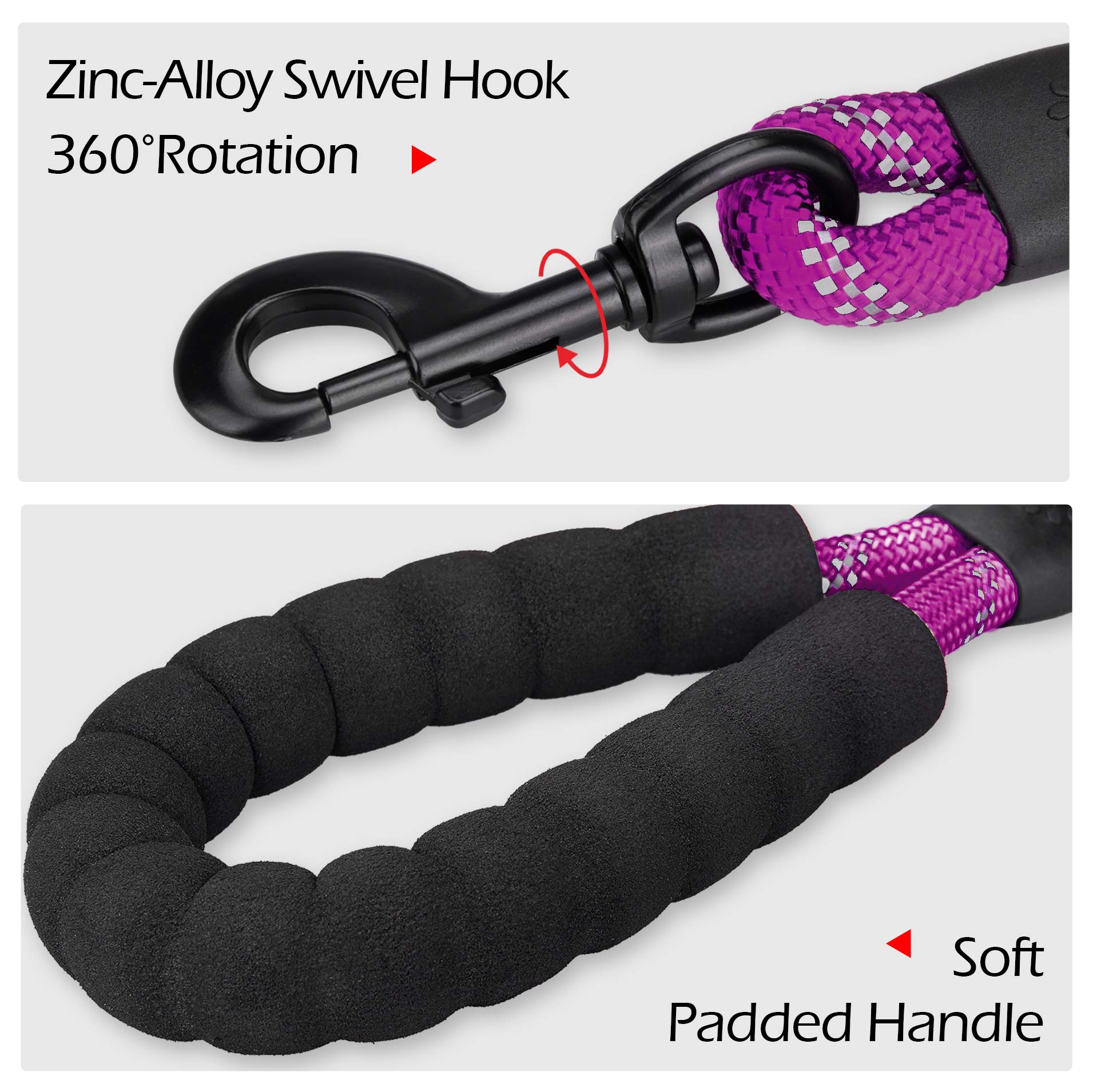 Poypet Dog Harness And Leash Combo, Escape Proof No Pull Vest Harness, With 5 Feet Leash, Reflective Adjustable Soft Padded Pet Harness With Handle For Small To Large Dogs(Purple,S)