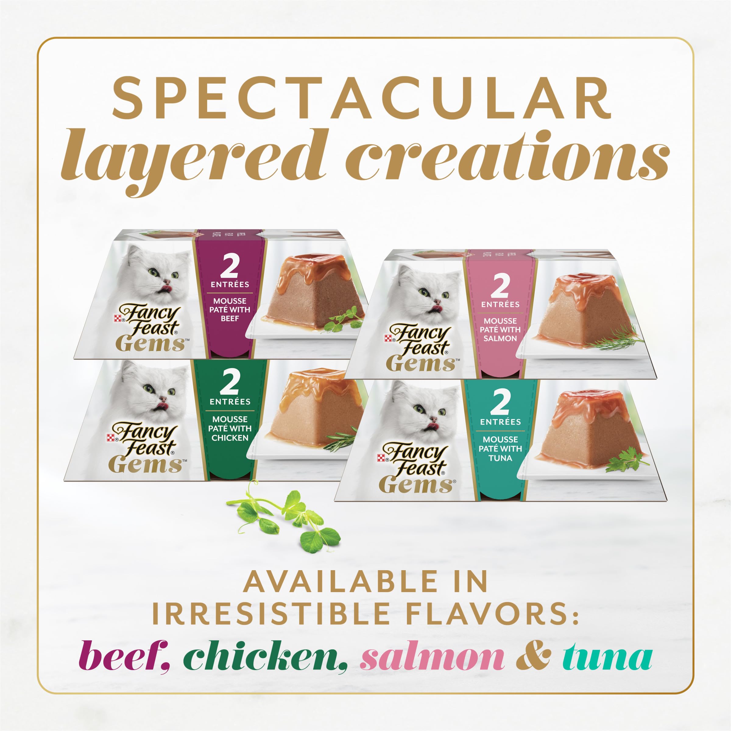 Fancy Feast Gems Pate Cat Food Mousse Salmon or Tuna and a Halo of Savory Gravy Wet Cat Food Variety Pack - (1) 8 ct. Boxes - 8