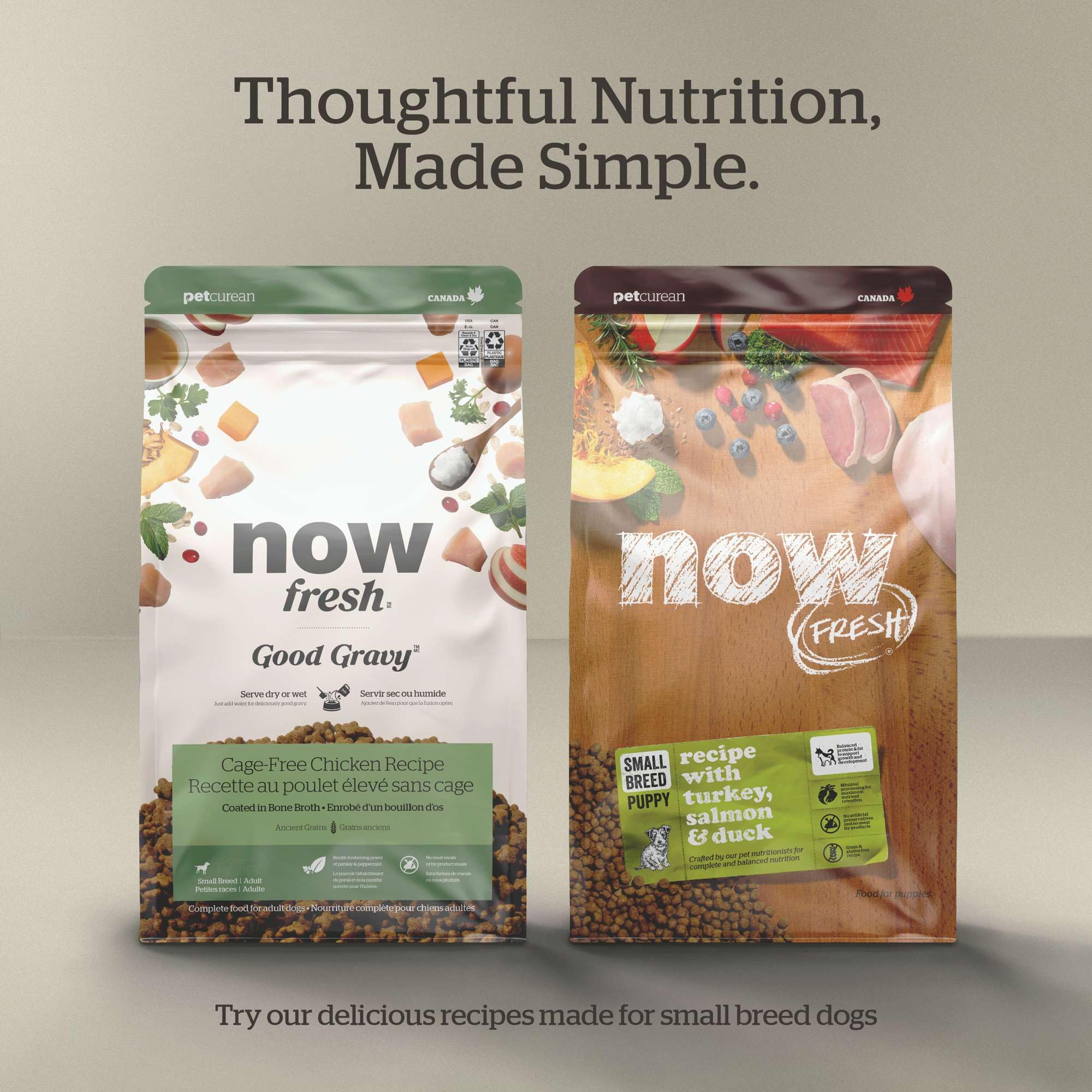 Now Fresh Grain-Free, Dry Dog Food, Small Breed Kibble, Real Meat and Fish, Turkey, Salmon and Duck Senior Recipe, 3.5 lb Bag
