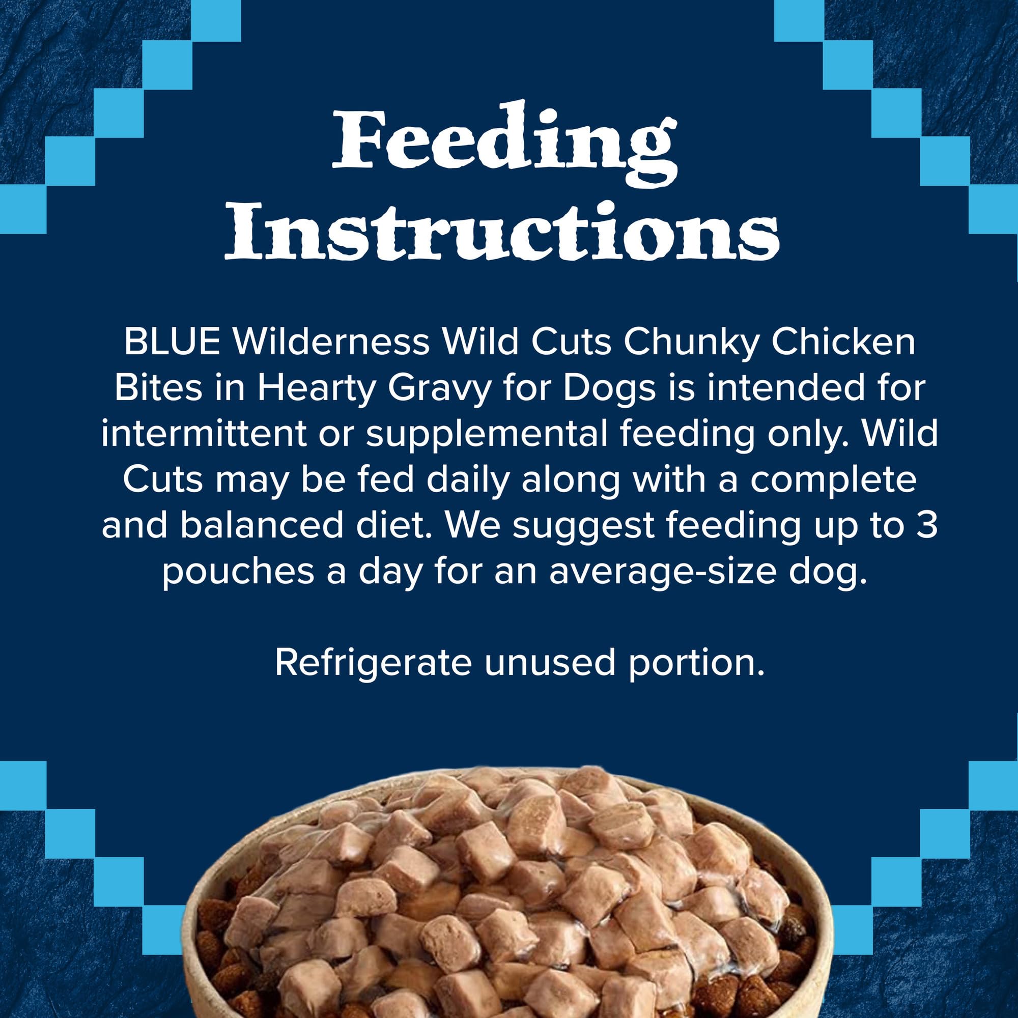 Blue Buffalo Wilderness Trail Toppers Wild Cuts High Protein Natural Wet Dog Food, Chunky Chicken Bites in Hearty Gravy, 3 Oz po