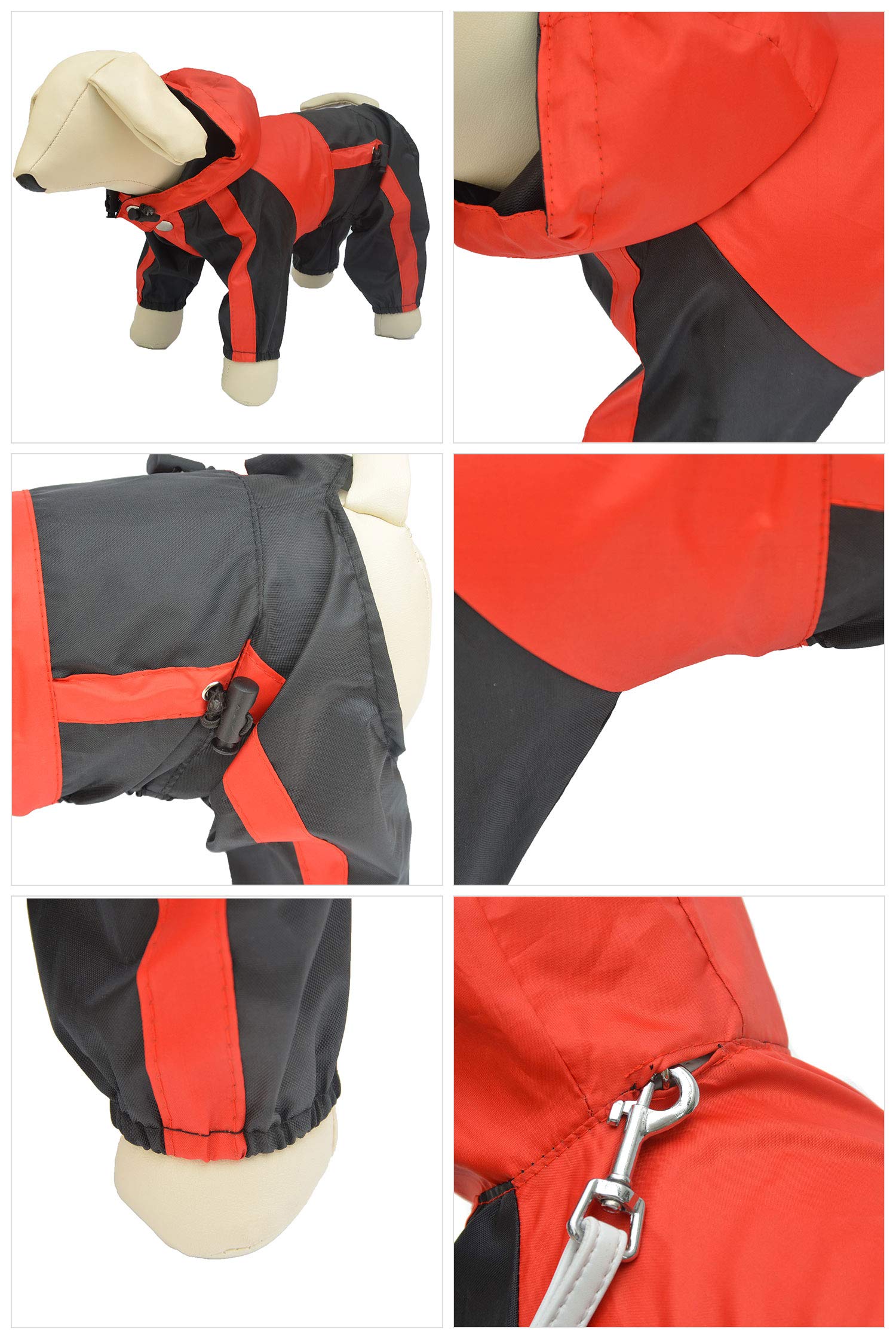 Pet Apparel Large Dog Clothing Raincoat Pet Clothes Rain Coat For Big Large Dogs Red Green Waterproof (L-Xl, Red)