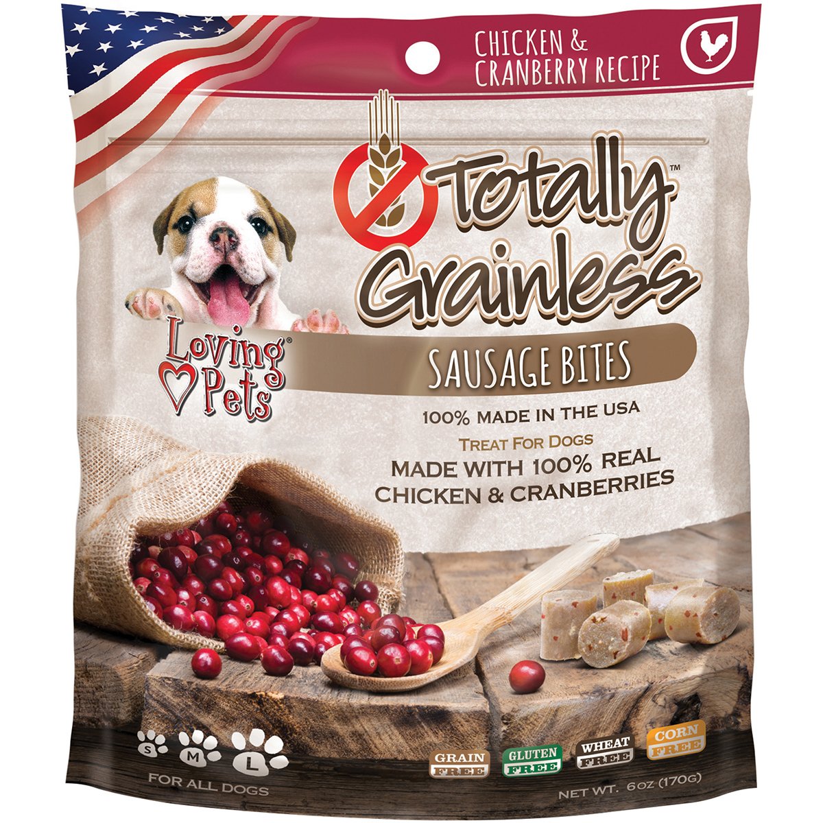 Loving Pets Totally Grainless Sausage Bites Chicken and Cranberry