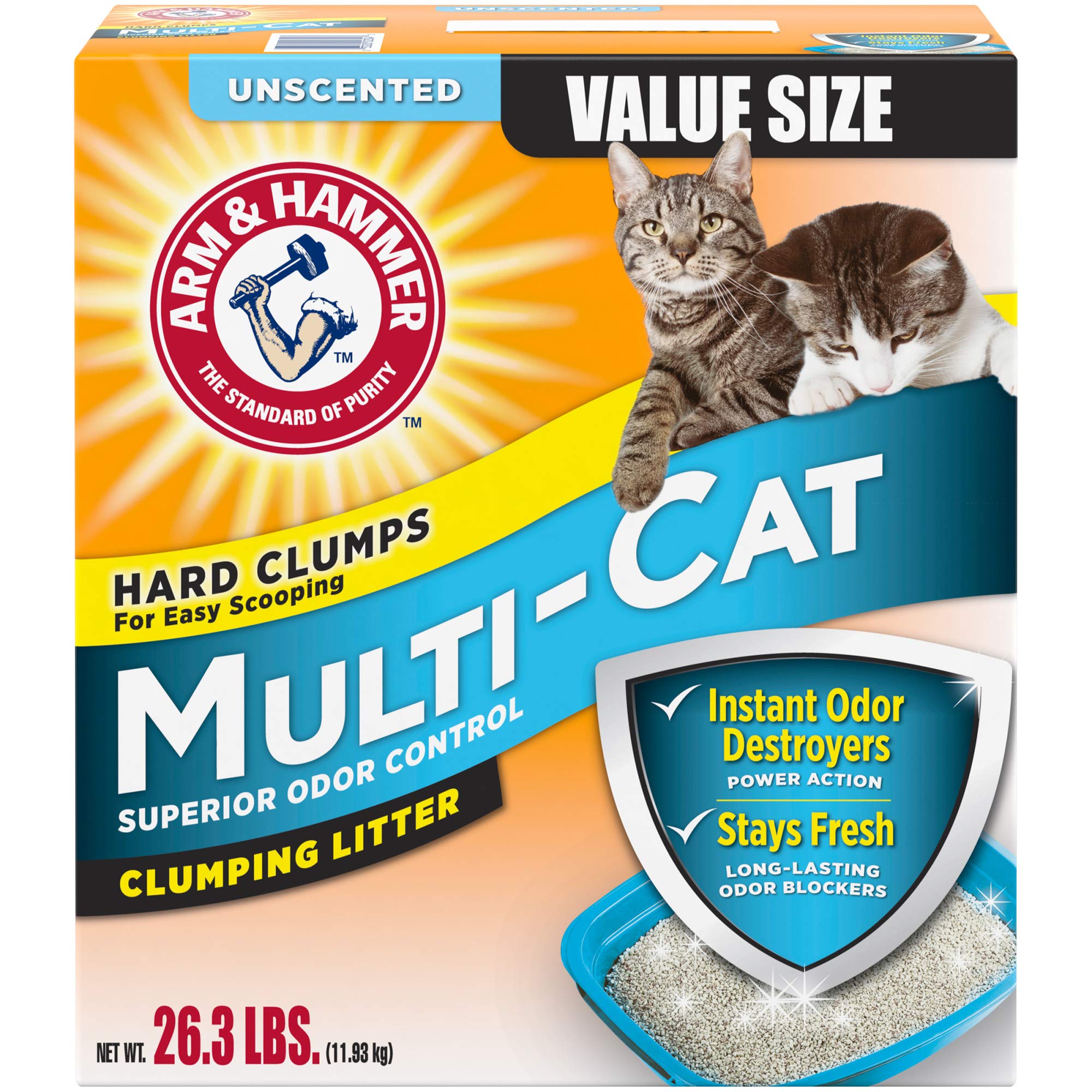 Arm & Hammer Multi-Cat Clumping Litter Unscented, 26.3Lb