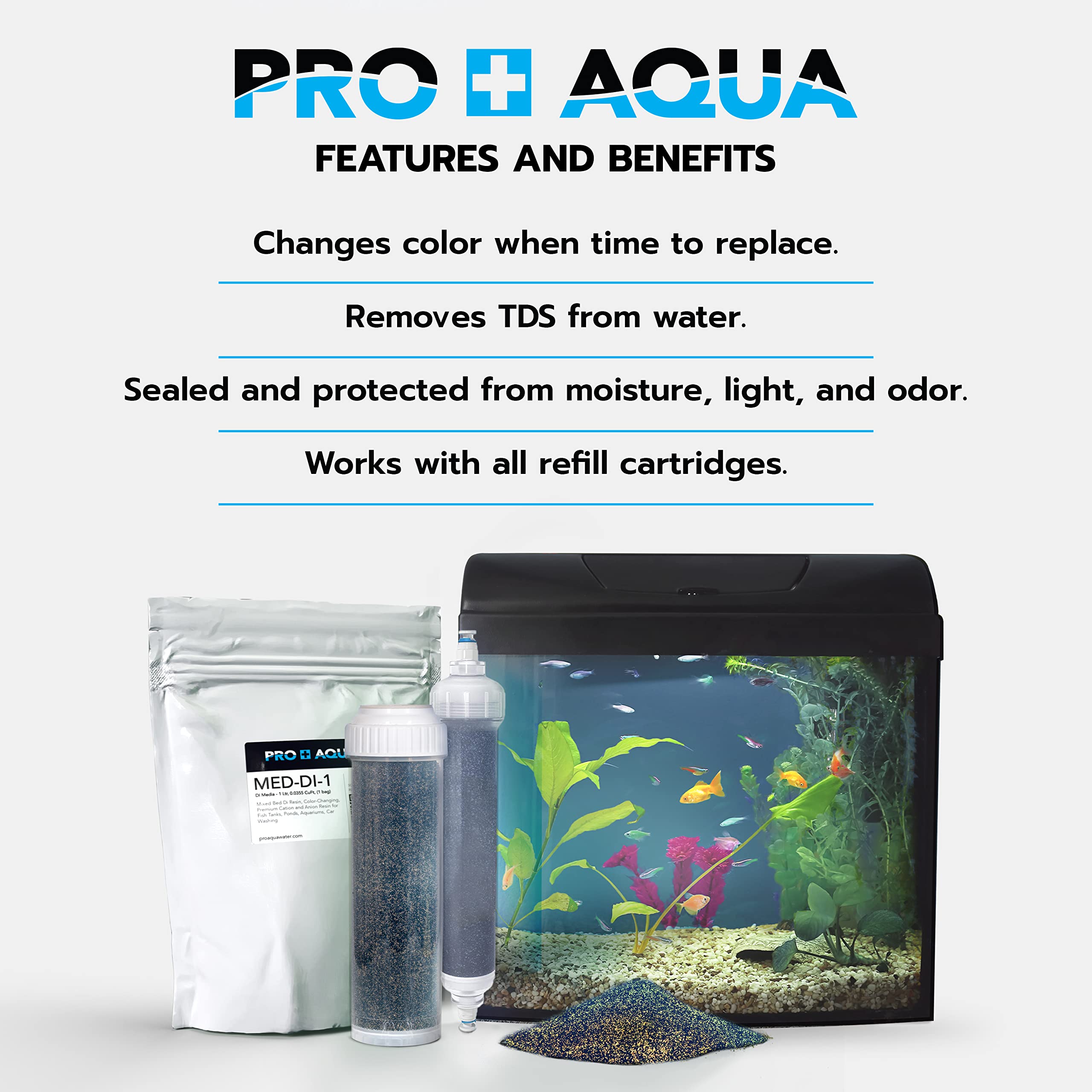 Di Resin Replacement Refill Deionization Color Changing Premium Grade, Tds Filtration, Aquariums, Spot Free Rinse, 6L