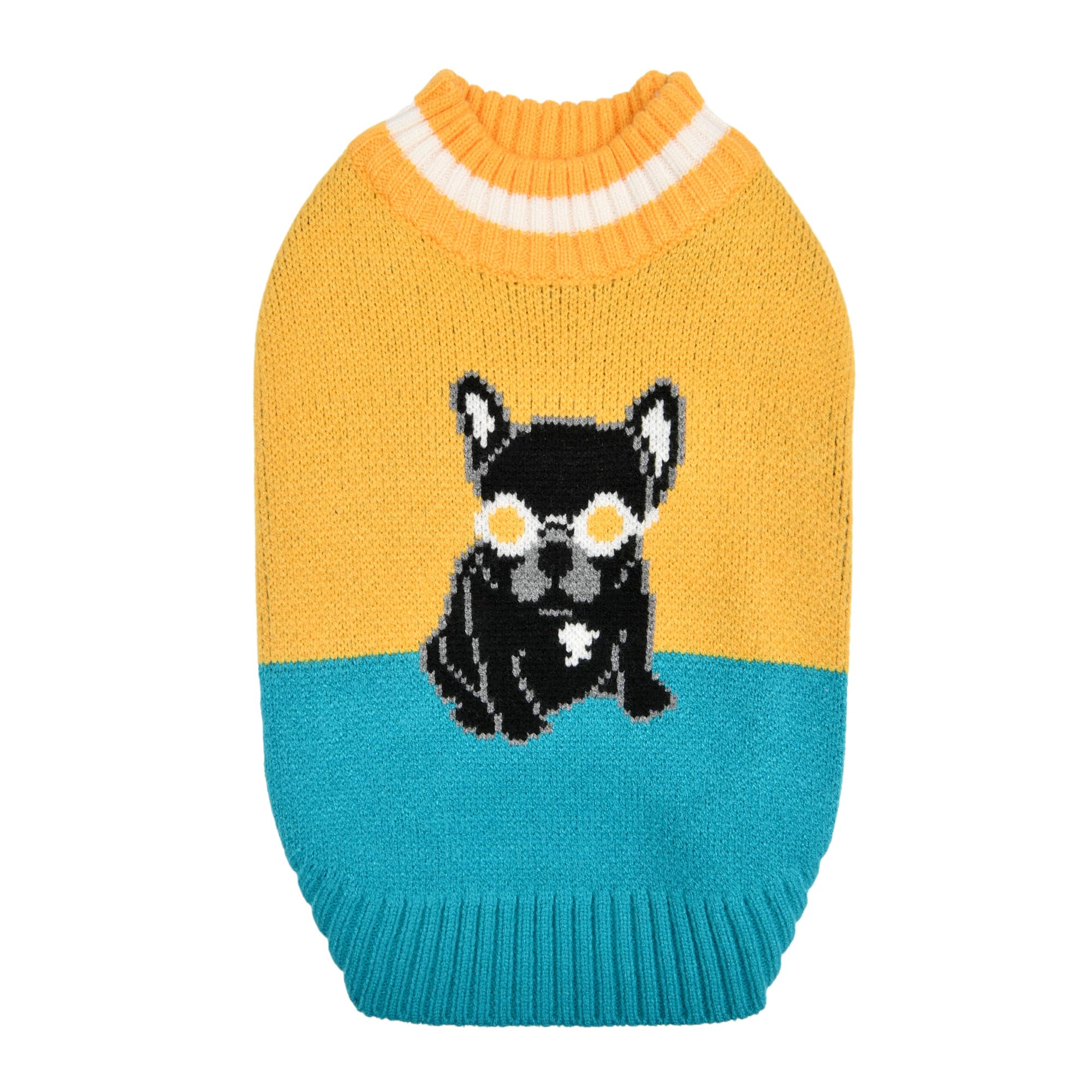 Puppia Bruno Dog Knit Sweater Winter Season For Small And Medium Dogs, Yellow, X-Large