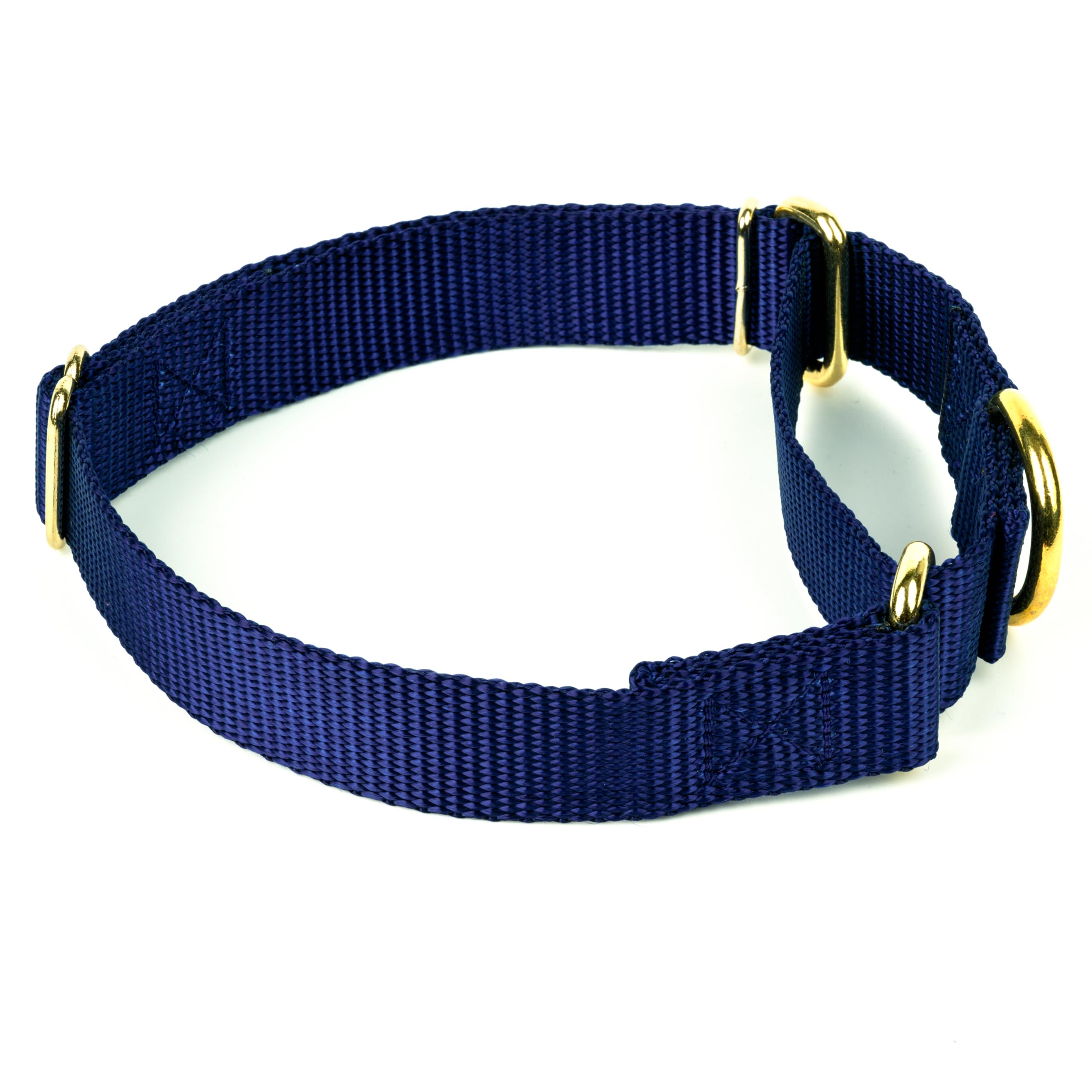 Country Brook Petz Martingale Dog Collar - Heavy-Duty Training Collar With No Buckle - Service Dog Collar For All Pups - Vibrant, Colorful Collection (Navy Blue, 3/4 Inch, Small)