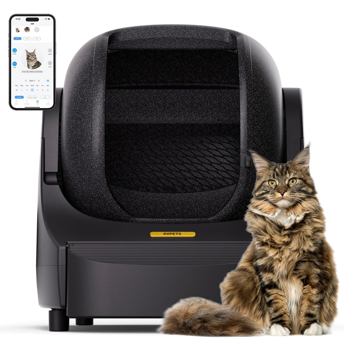 Open-Top Design 89.5L Extra Large Automatic Cat Litter Box With Mat, Integrated Safety Protection For Multi Cats/Self-Developed 