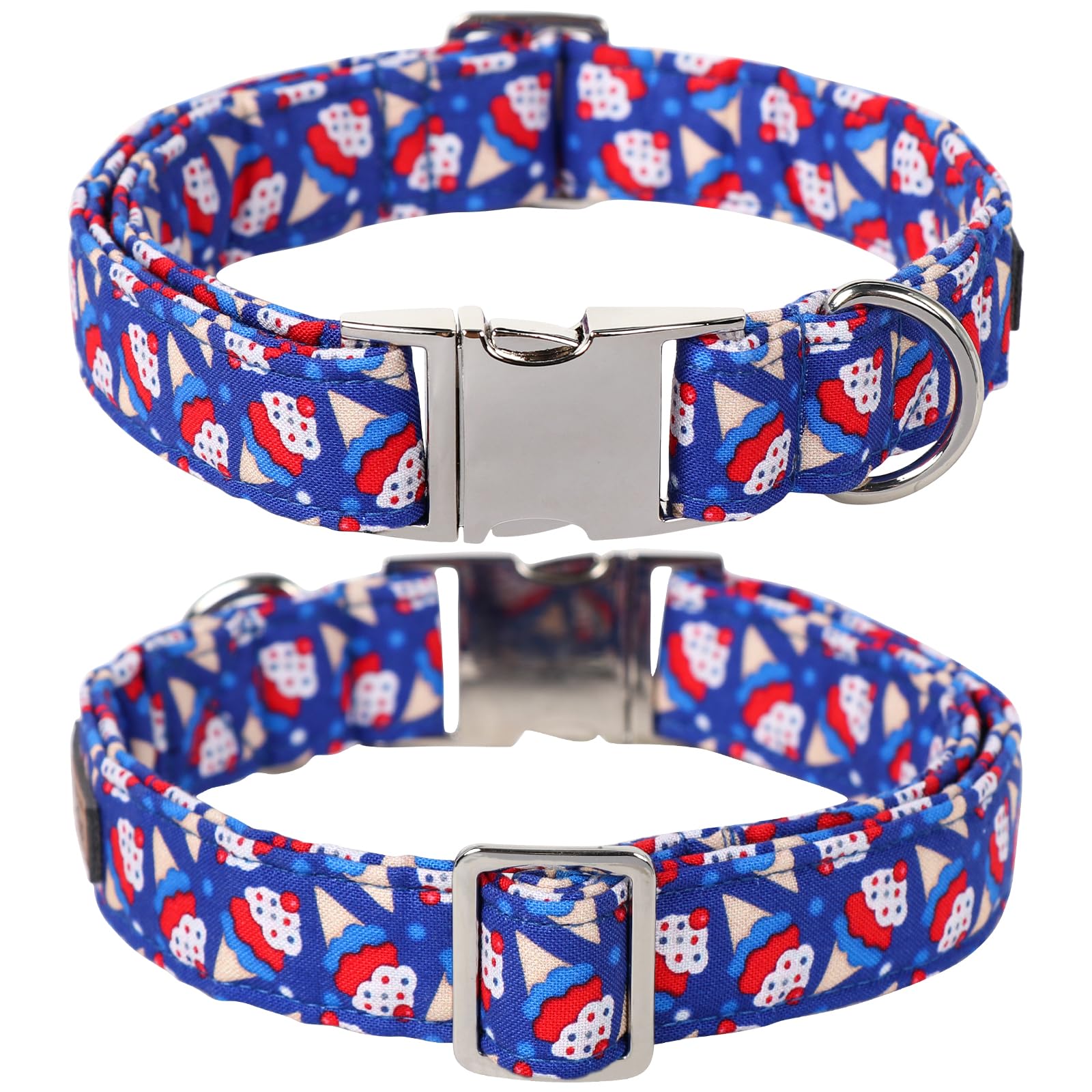 Lionet Paws Design Dogs Collar Cute Adjustable 4Th Of July Dog Collars For Boy Male Small Medium Dogs With Sundae Xs