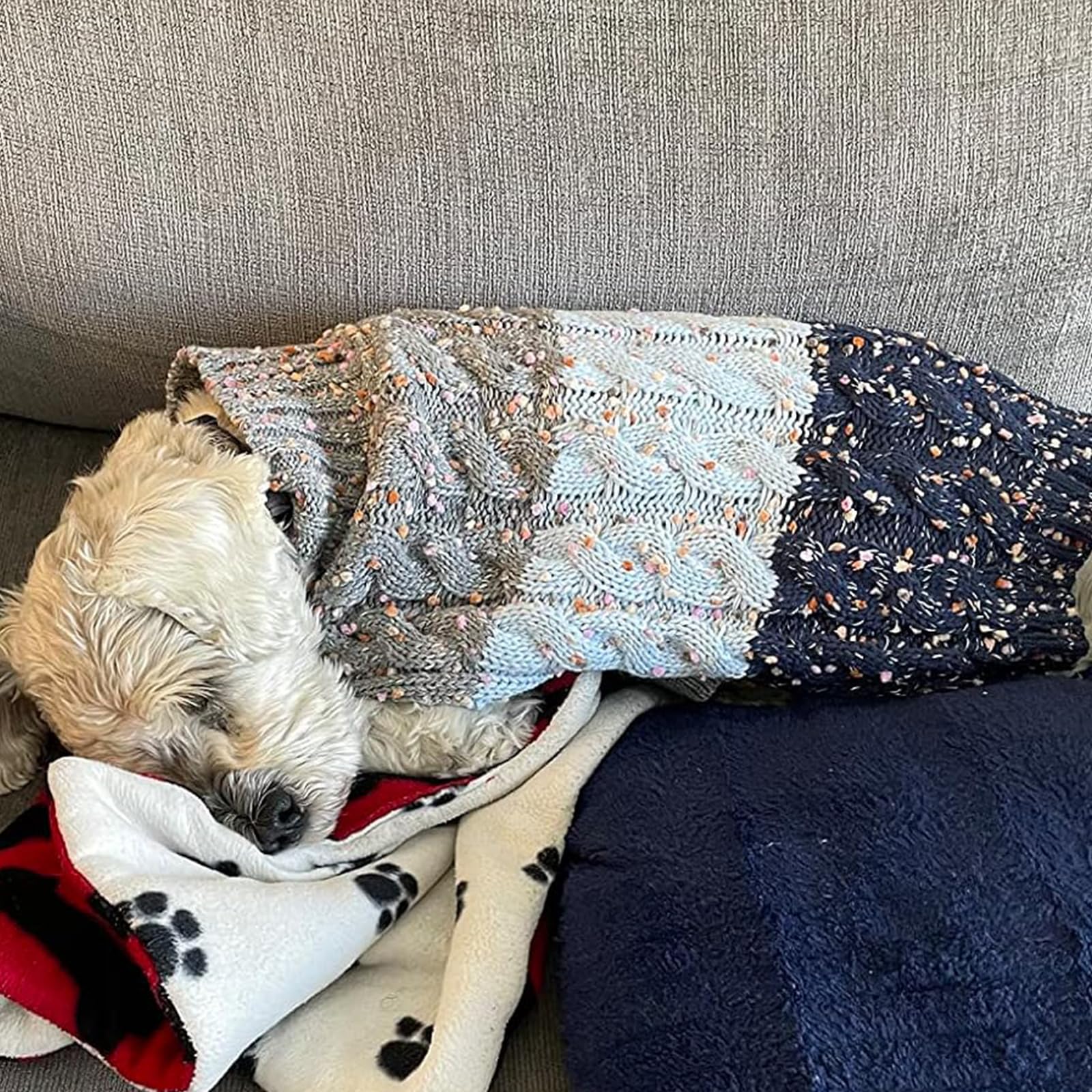 Kyeese Dog Sweater Color Block With Fuzzy Thread Knitted Turtleneck Dog Knitwear With Dots In A Variety Of Colors For Medium Dog