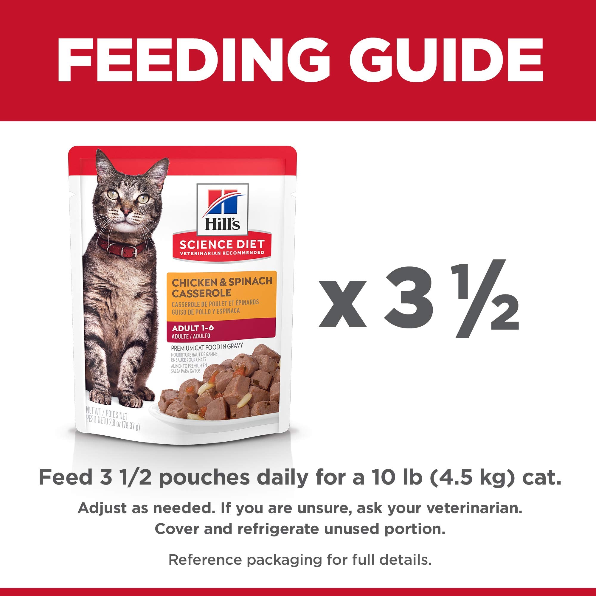 Hills Science Diet Adult 1-6, Adult 1-6 Premium Nutrition, Wet Cat Food, Chicken Casserole Stew, 2.8 oz Pouch, Case of 24