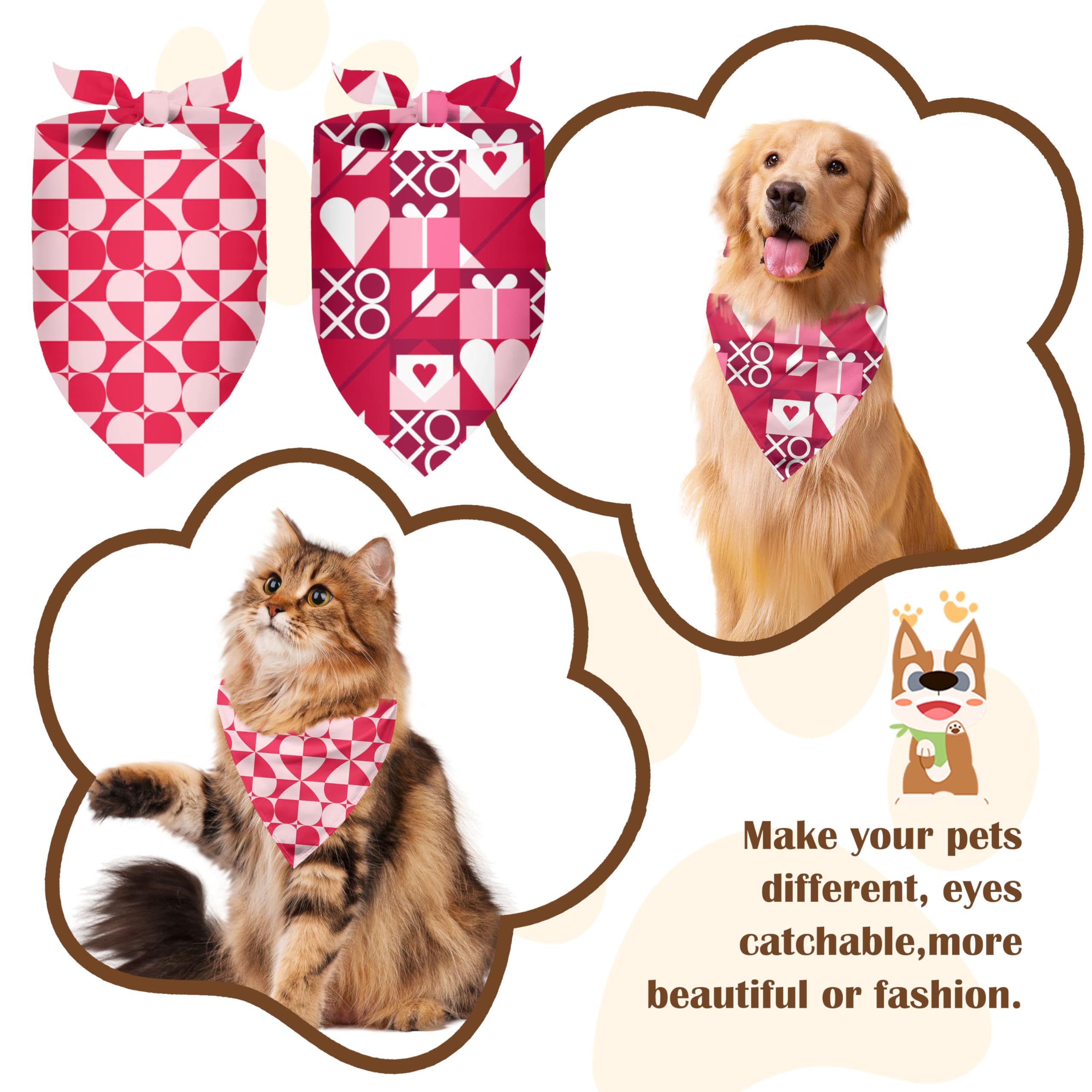 2Pcs Holiday Dog Bandanas, Dog Bandana Boy Girl,Funny Holiday Dog Scarf, Fashion Design Apply To Medium Sized Dog Holiday Outfit