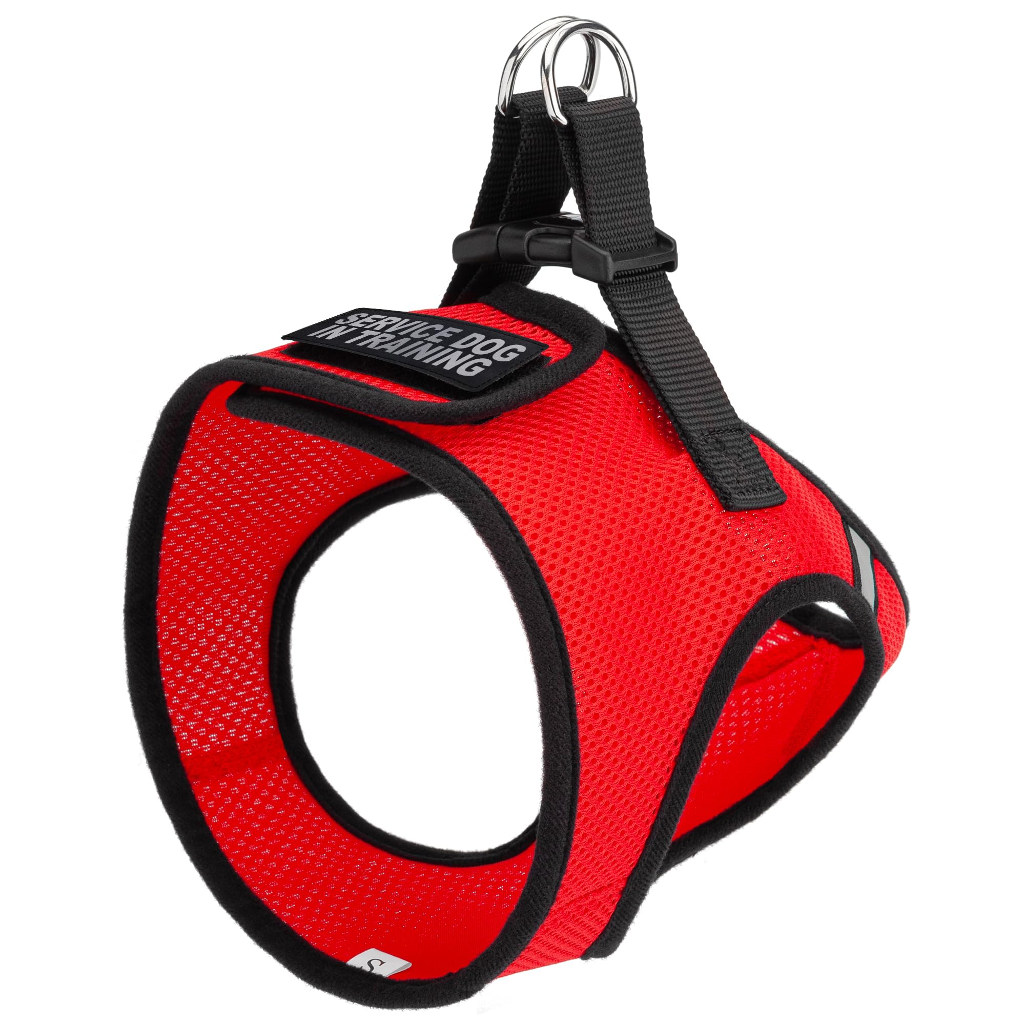 Dogline Boston Step In Mesh Dog Harness With Service Dog In Training Patch No Choke Pet Vest Soft Gentle Padded Chest Halter For