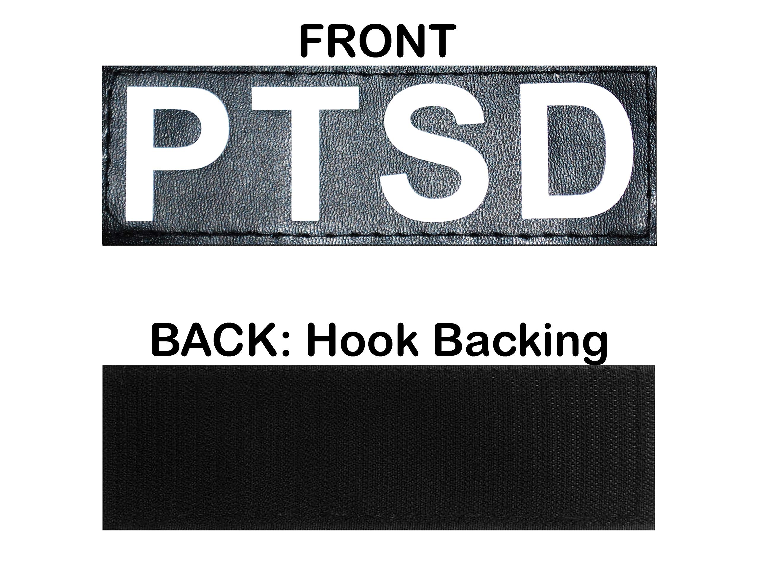 Set Of 2 Reflective Ptsd Reflective Removable Patches For Service Dog Harnesses & Vests. (Large 6' X 2')