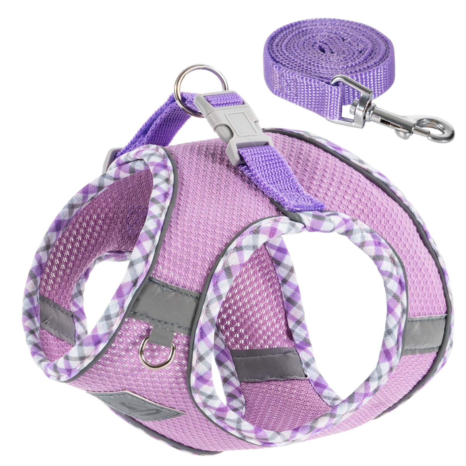 Tomtenisse Dog Harness And Leash Set - No Pull Soft Breathable Small Dog Harness, Adjustable Reflective Step In Vest For Puppy, 