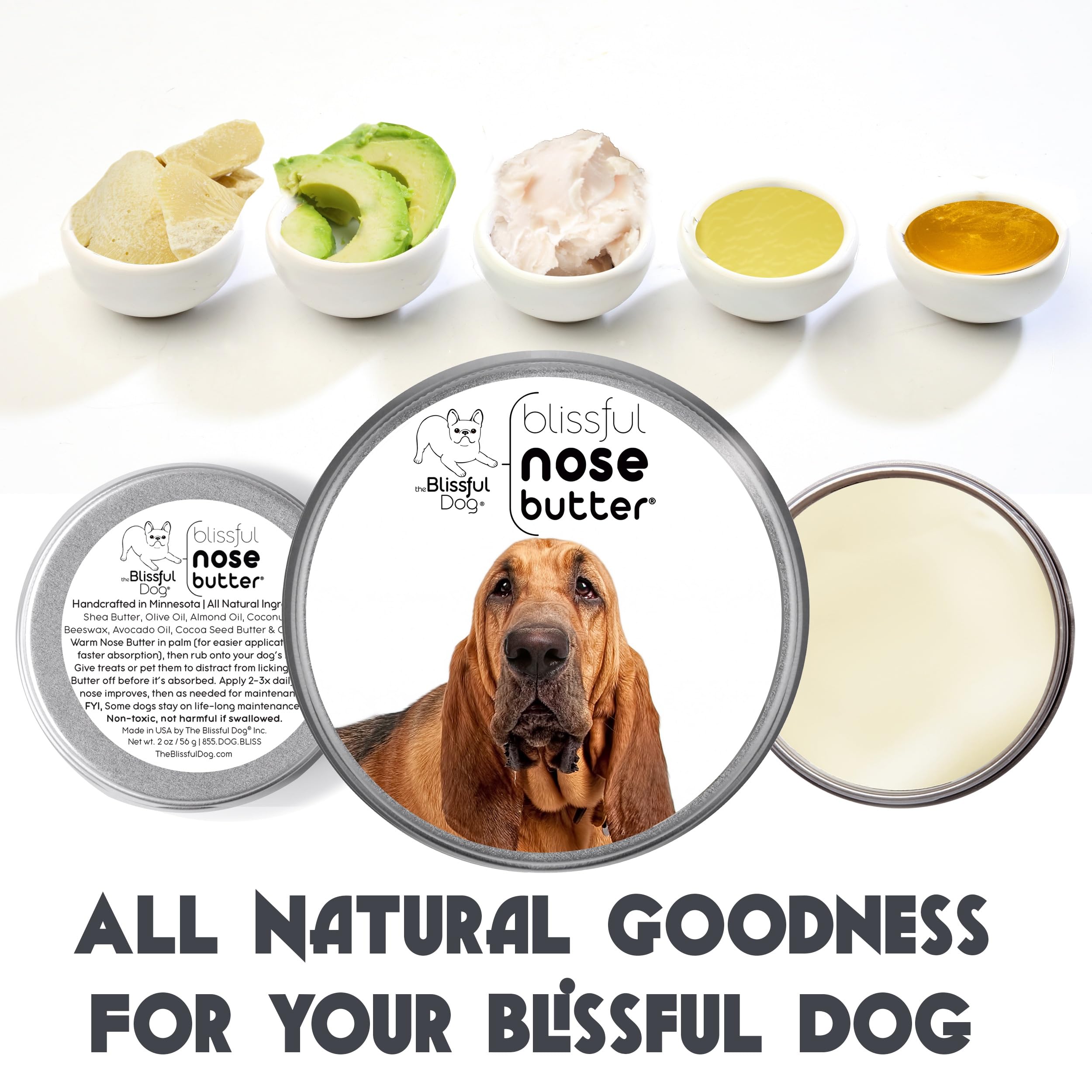 The Blissful Dog Bloodhound Unscented Nose Butter, 8-Ounce