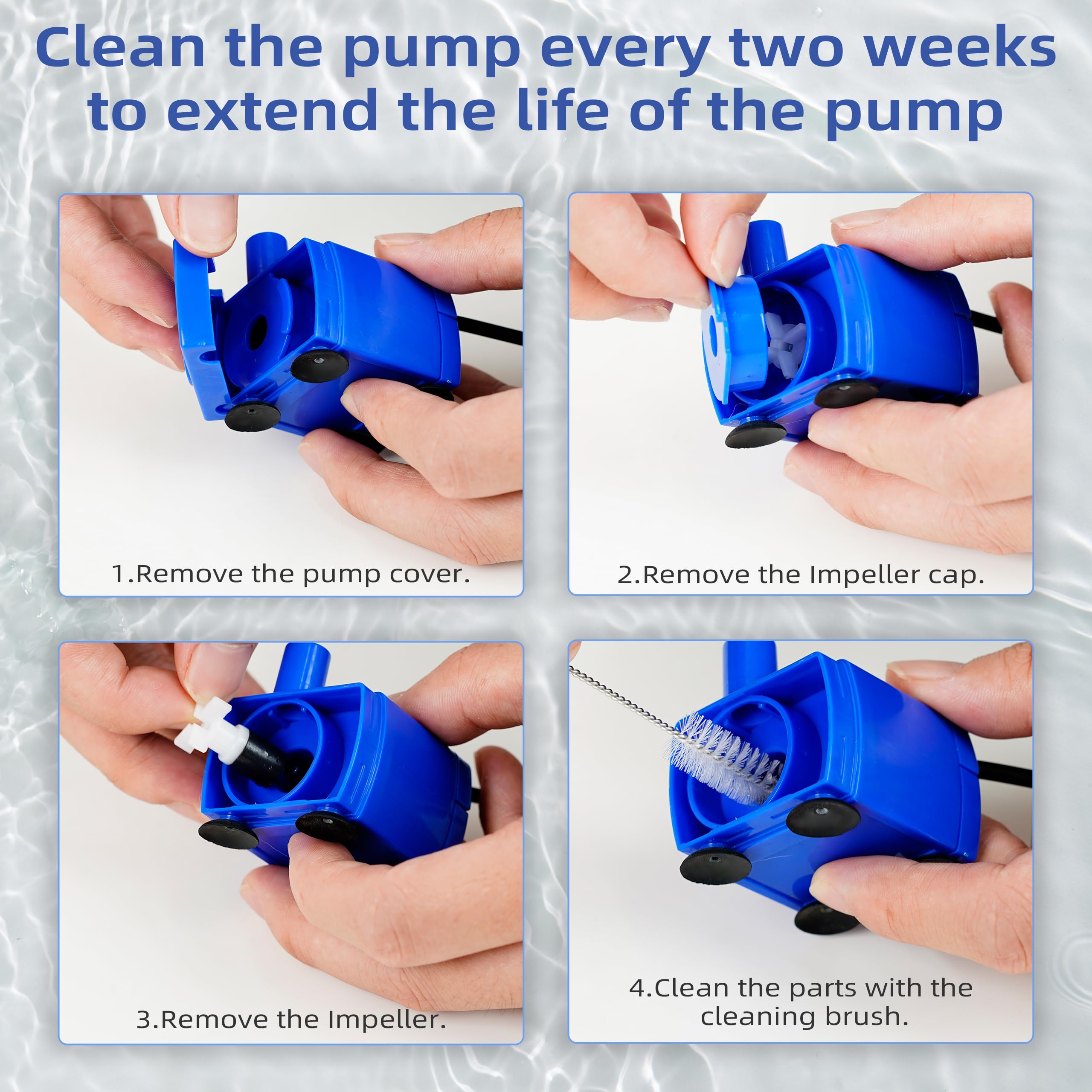 Ip68 Dr-Dc160 Submersible Water Pump Cat Water Fountain Pump For Tritone Ceramic, Stainless Steel, Round Flower Cap Cat Fountain