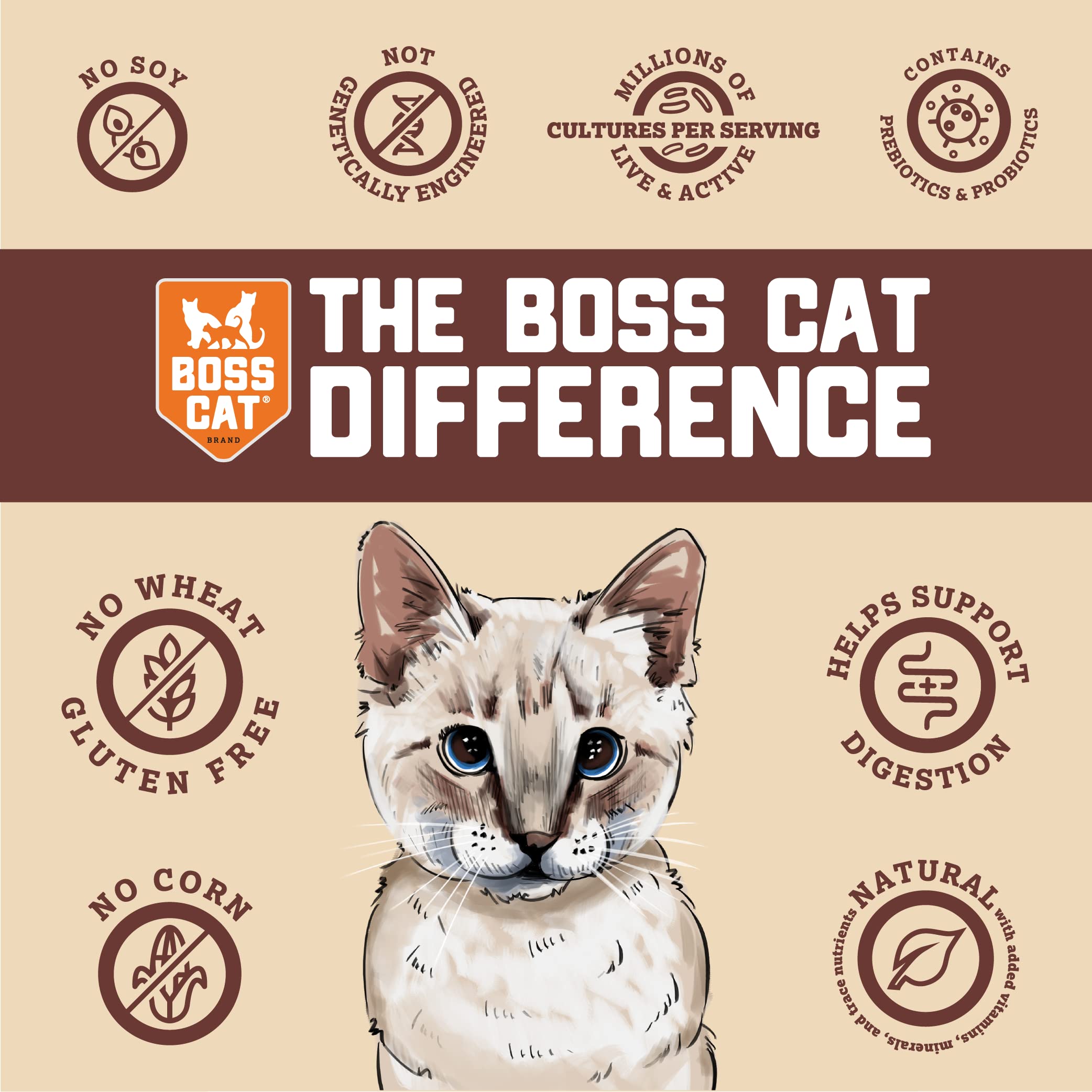 Boss Cat Complete & Balanced Freeze Dried Raw Diet for Cats, Chicken Recipe, 9 oz Bag