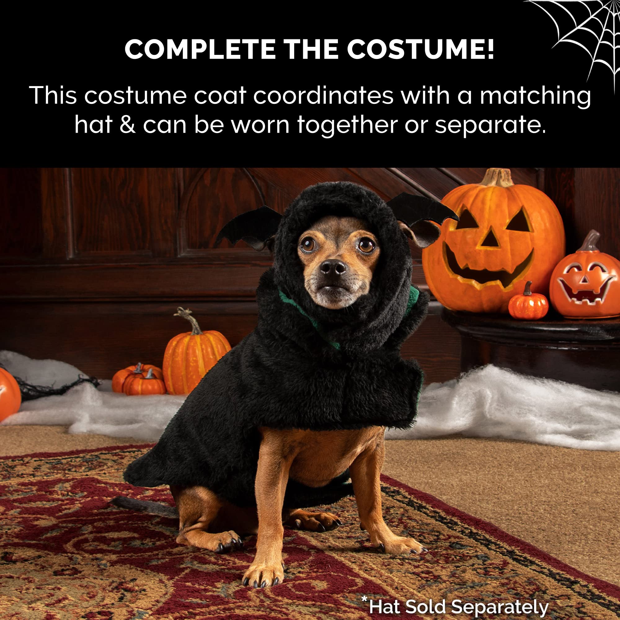 Furhaven Reversible Small Dog Coat, Washable & Insulating W/ Leash Access - Faux Fur & Quilted Fleece Flex-Fit Jacket - Black/Green, Small