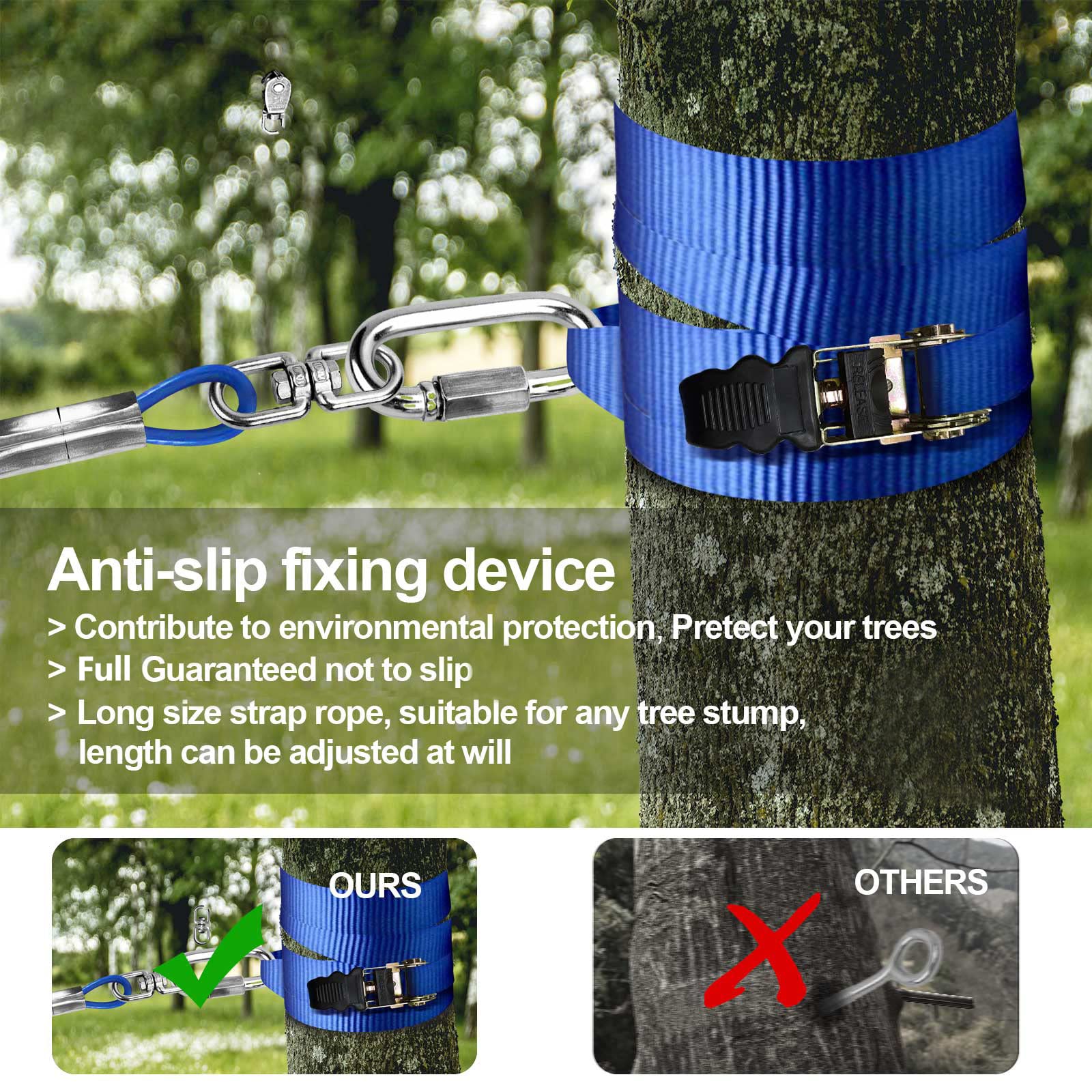 Watfoon Dog Runner For Yard, Dog Trolley Cable System Aerial Run Zip Line For Large Dogs, 100Ft/ 50Ft Heavy Dog Tie Out Cable With 10/15/25 Ft Pet Leads Zipline For Camping Gear (100Ft+15Ft)