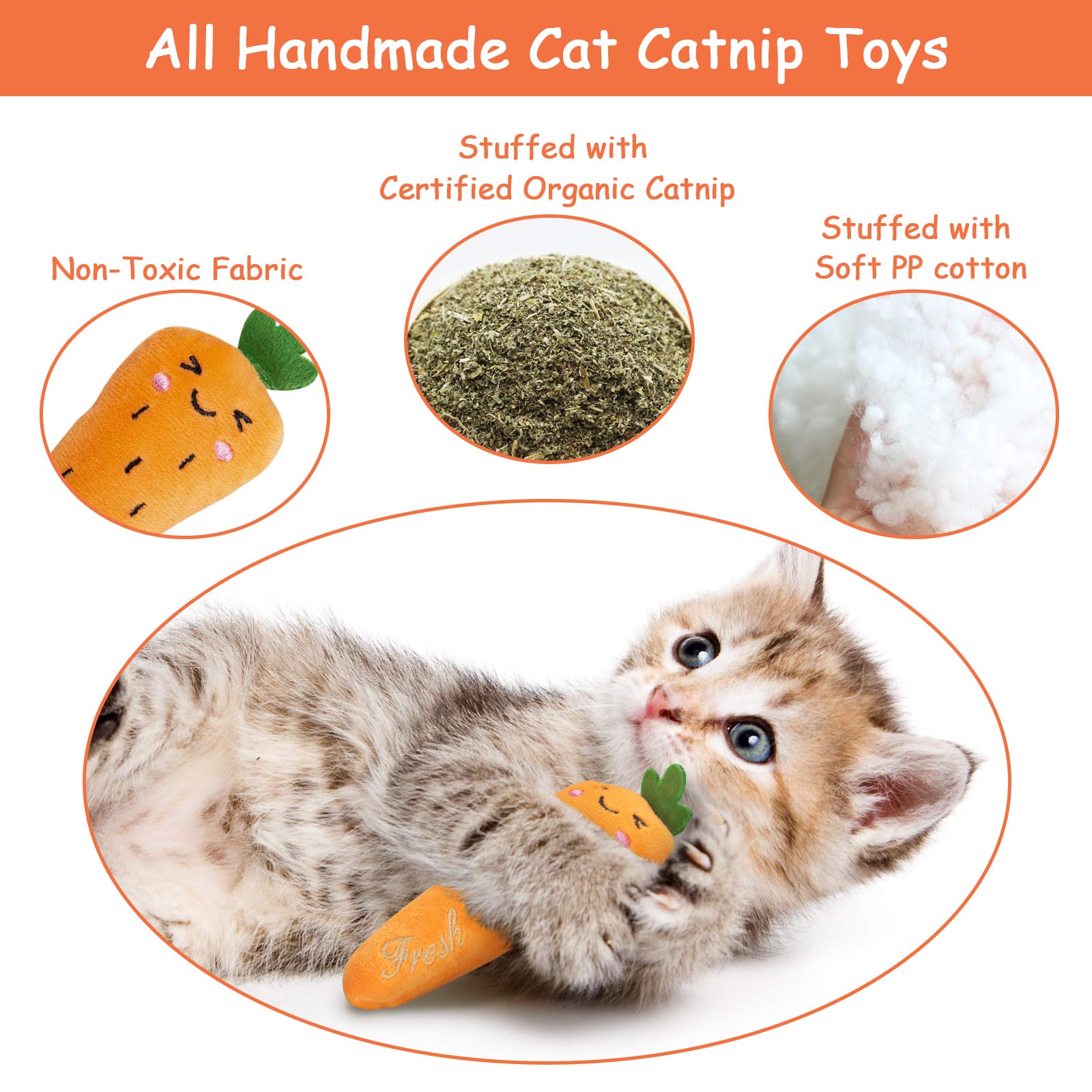 Etekyer Catnip Toys, Cat Toys, Cat Toys For Indoor Cats, Catnip Toys For Cats, Cat Toys With Catnip, Interactive Cat Toy, Cat Chew Toy, Cat Pillow Toys, Cat Toys For Kittens Kitty