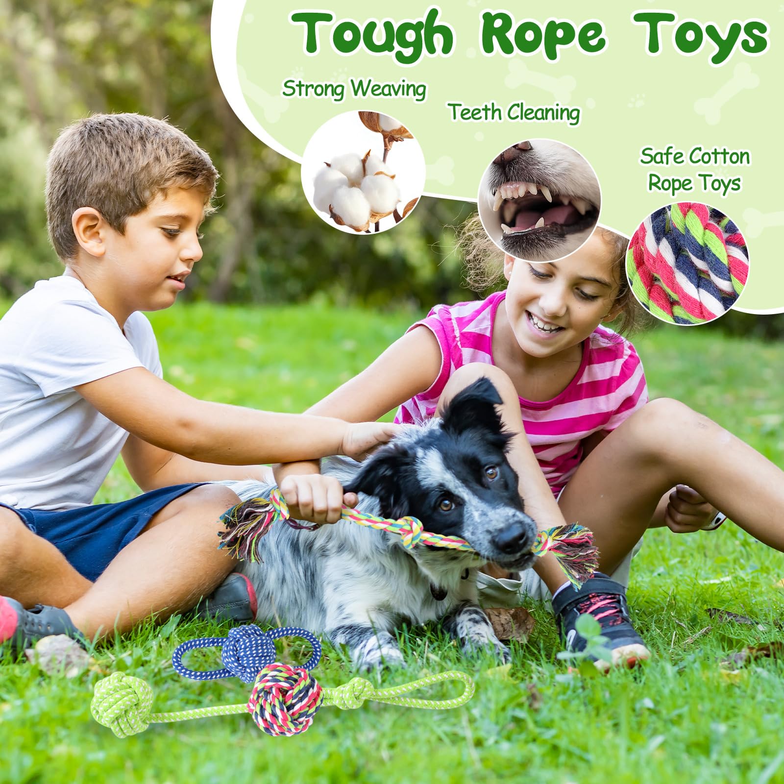 MRSOHRET 15 Pack Puppy Chew Toys for Teething, No Stuffing Squeaky Dog Toys Interactive Puzzle Toy, Dog Enrichment Toy Bundle wi
