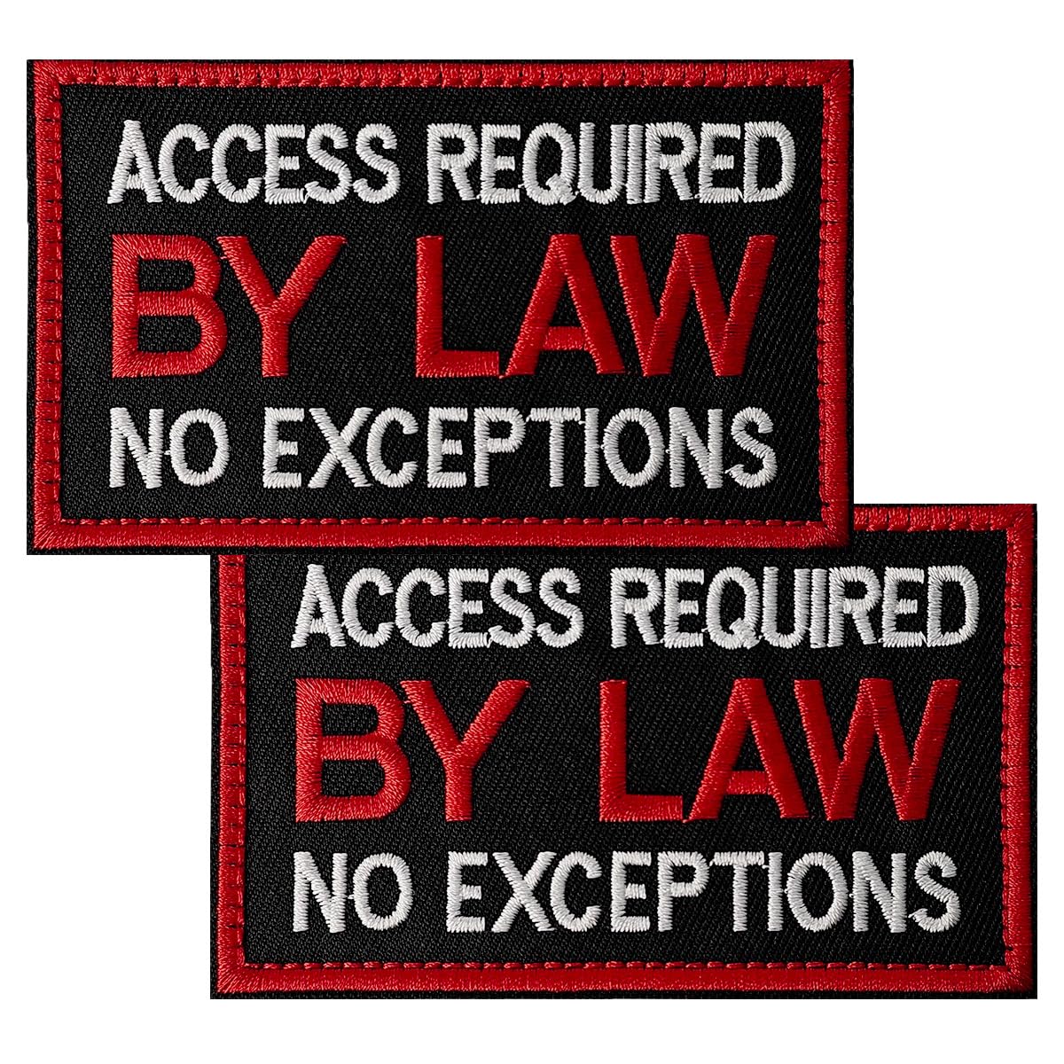 TACVEL 2 Pieces Access Required by Law No Exceptions Dog Patches with Hook Backing for Service Animal Vests, Harnesses