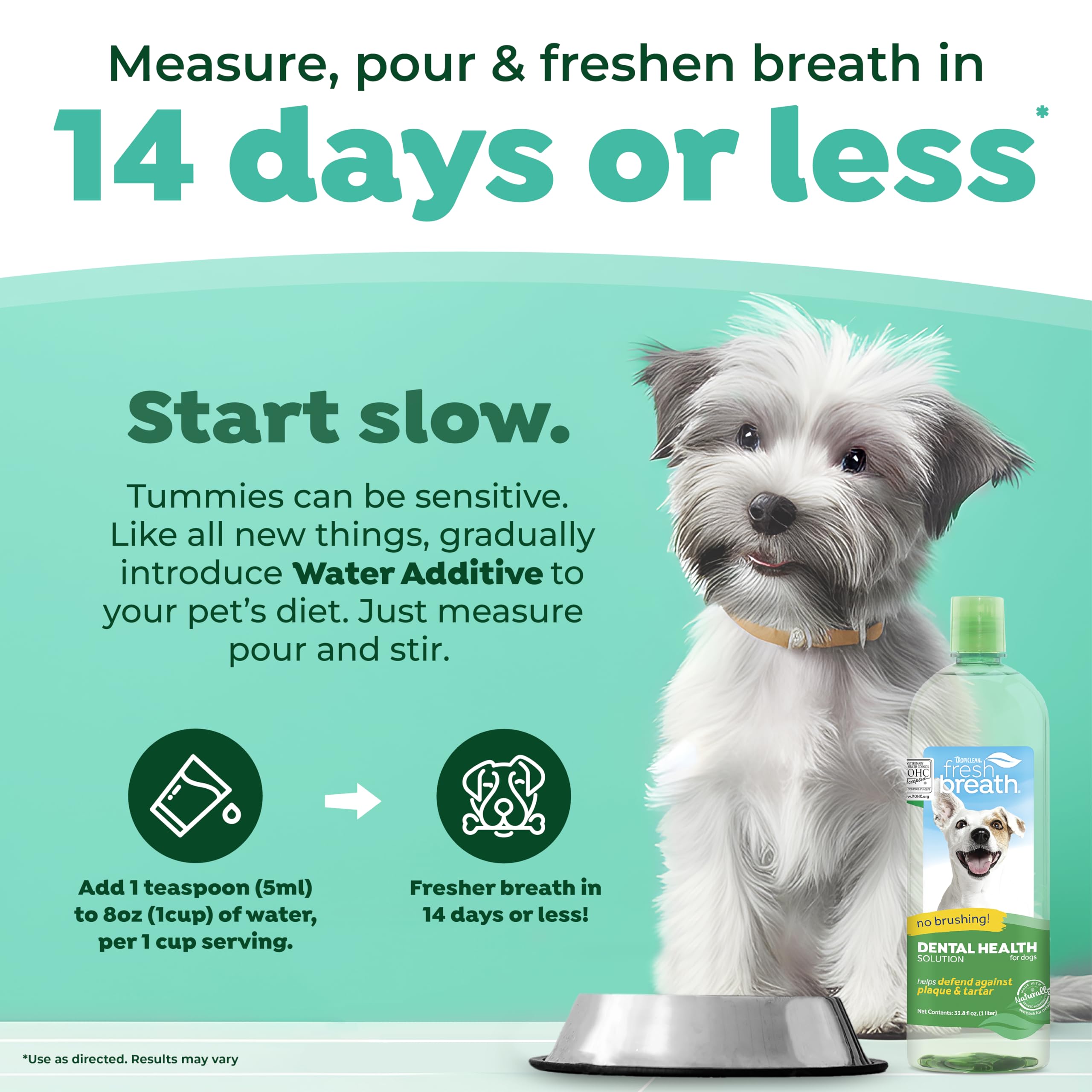 TropiClean Fresh Breath Original | Dog Oral Care Water Additive | Dog Breath Freshener Additive for Dental Health | VOHC Certifi