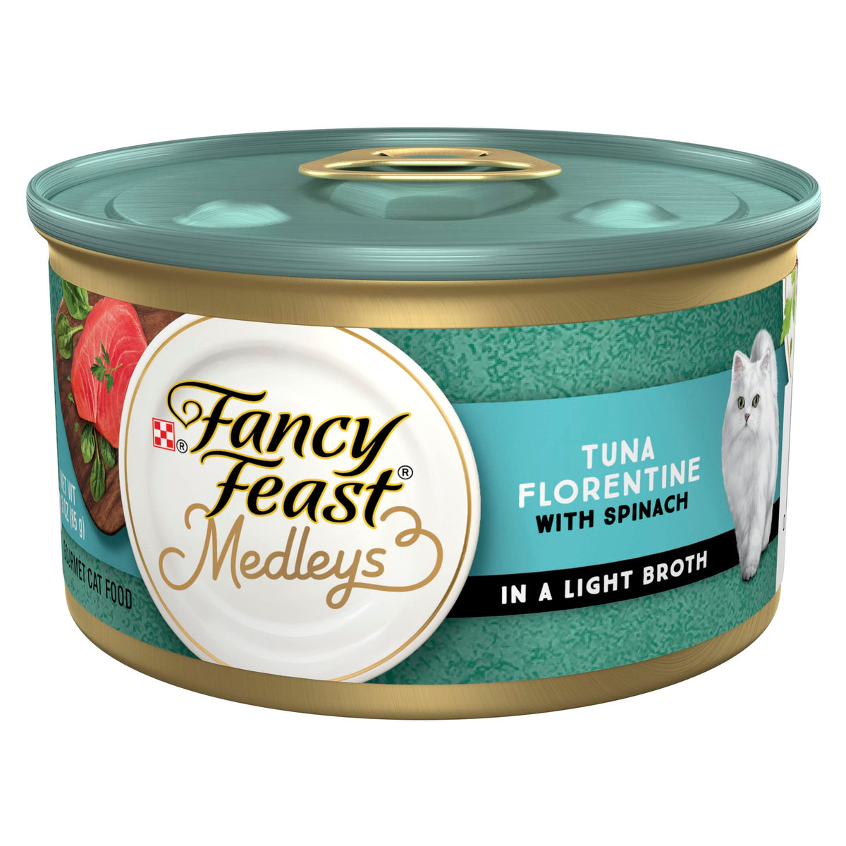 Purina Fancy Feast Wet Cat Food, Medleys Tuna Florentine With Garden Greens In A Delicate Sauce - (Pack Of 24) 3 Oz. Cans