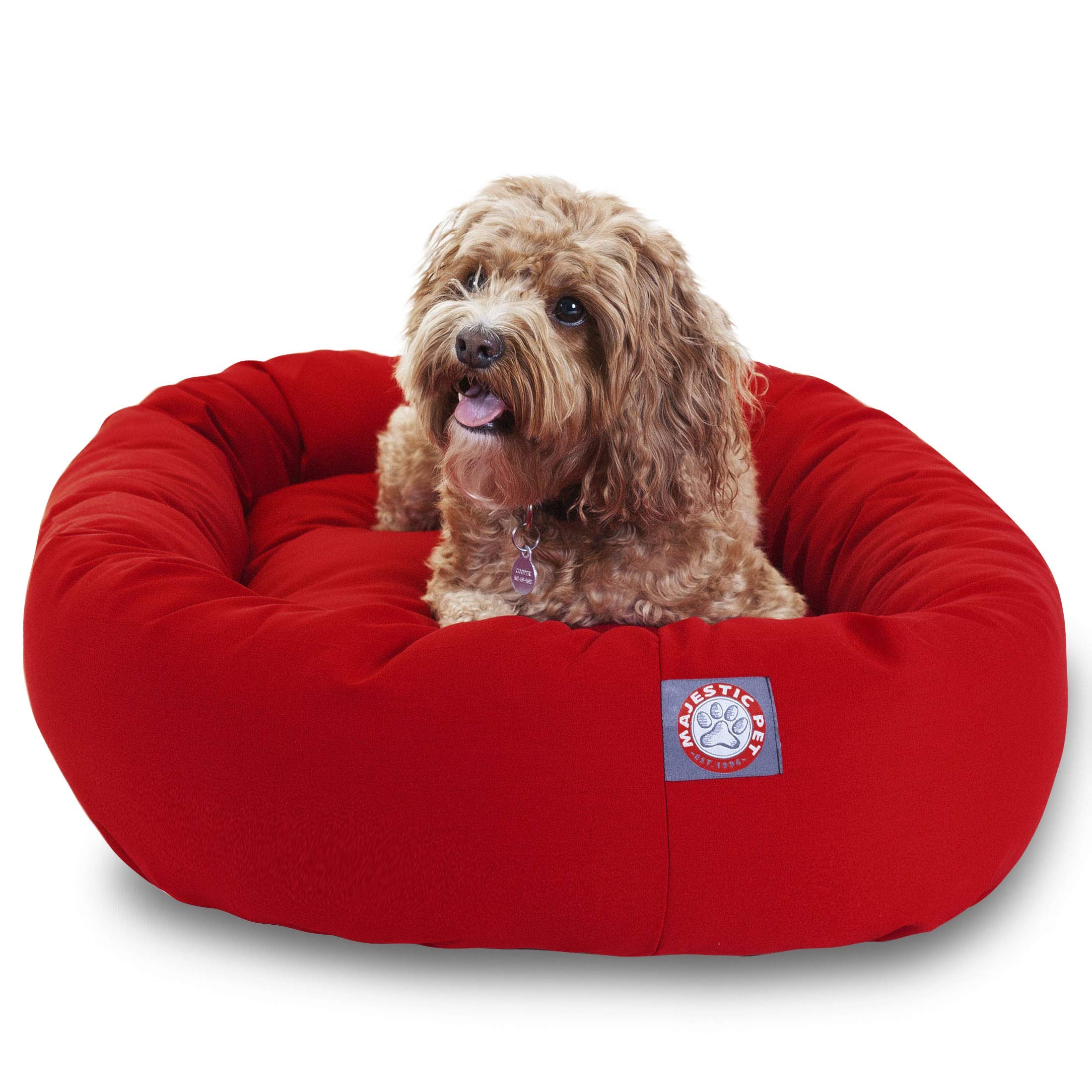 32 Inch Red Bagel Dog Bed By Majestic Pet Products
