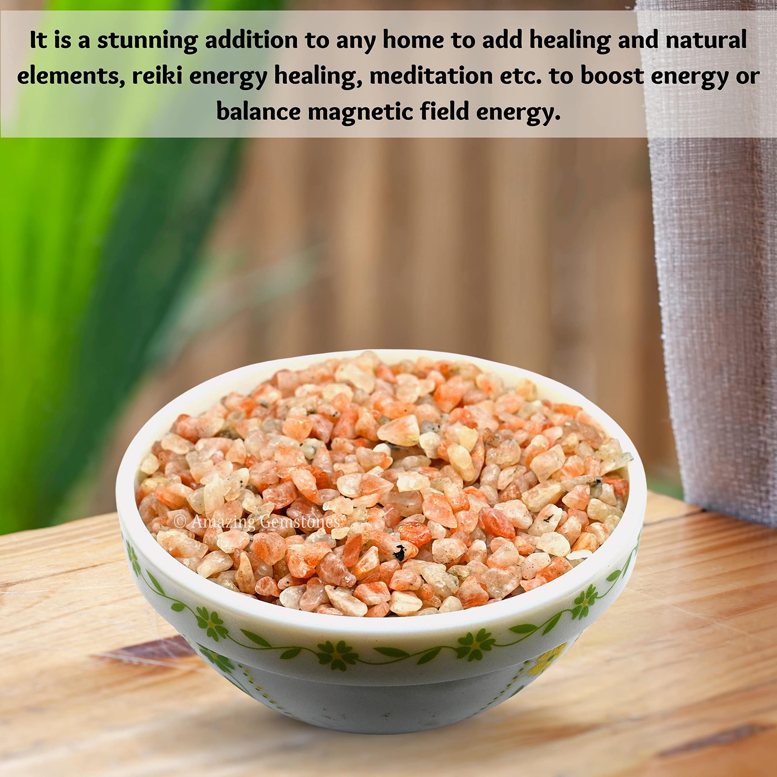 Sunstone Crystal Chips Aquarium Gravel - Sunstone Chips Bulk Fish Tank Gravel, Small Tumbled Stones and Tiny Crystals for Decora