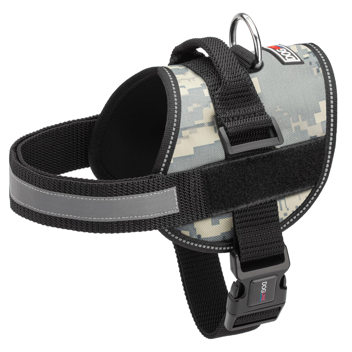 Dog Harness, Reflective No-Pull Adjustable Vest With Handle For Walking, Training, Service Breathable No - Choke Harness For Small, Medium Or Large Dogs Room For Patches Girth 22 To 30 In Urban Camo