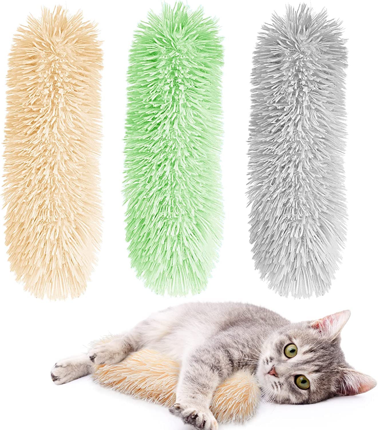 Dorakitten Cat Catnip Toys for Indoor Kitten: 3 Pcs Soft and Resistant Pillows Toy - Interactive Cat Kicker Toy with Catmint and