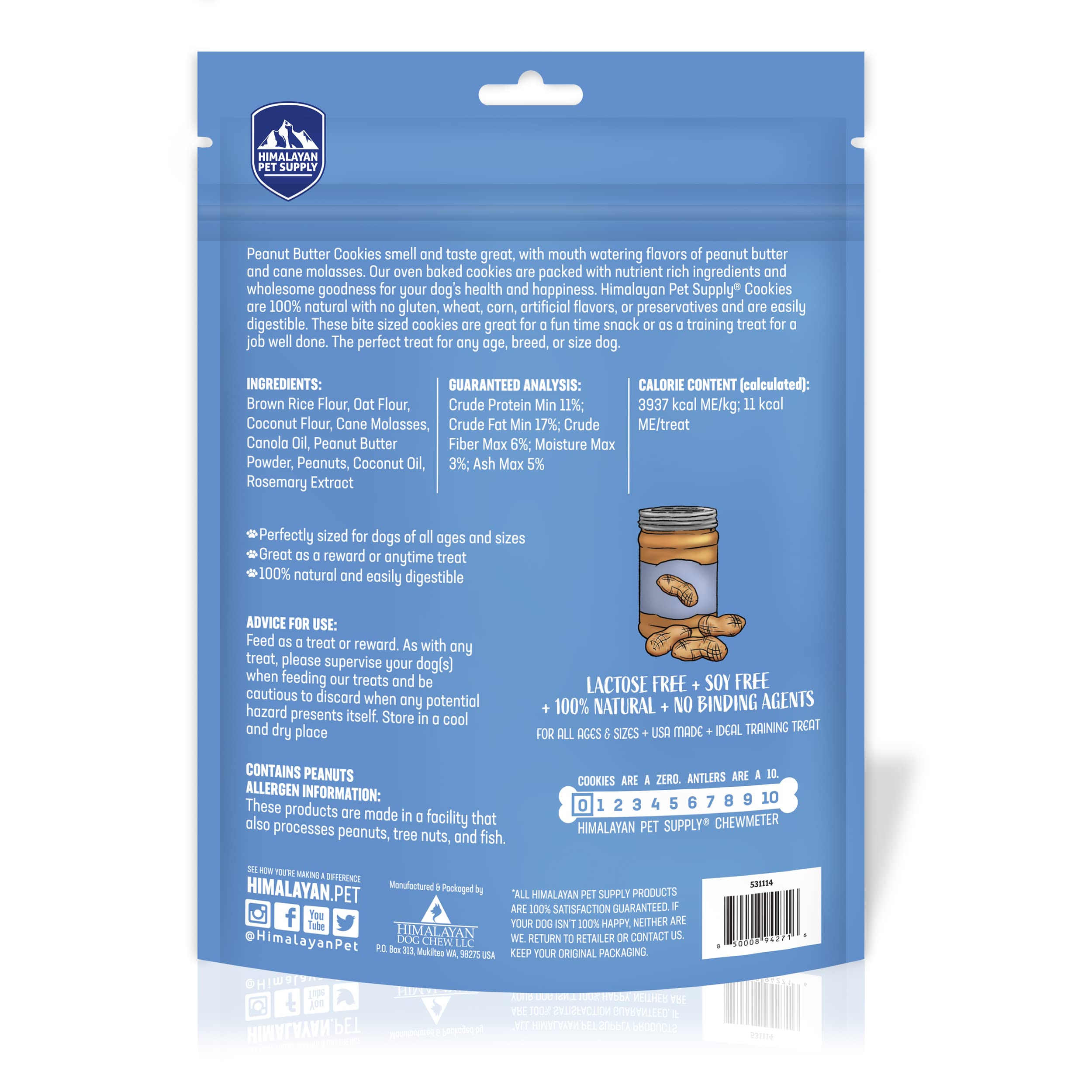 Himalayan Dog Cookies Peanut Butter 14Oz