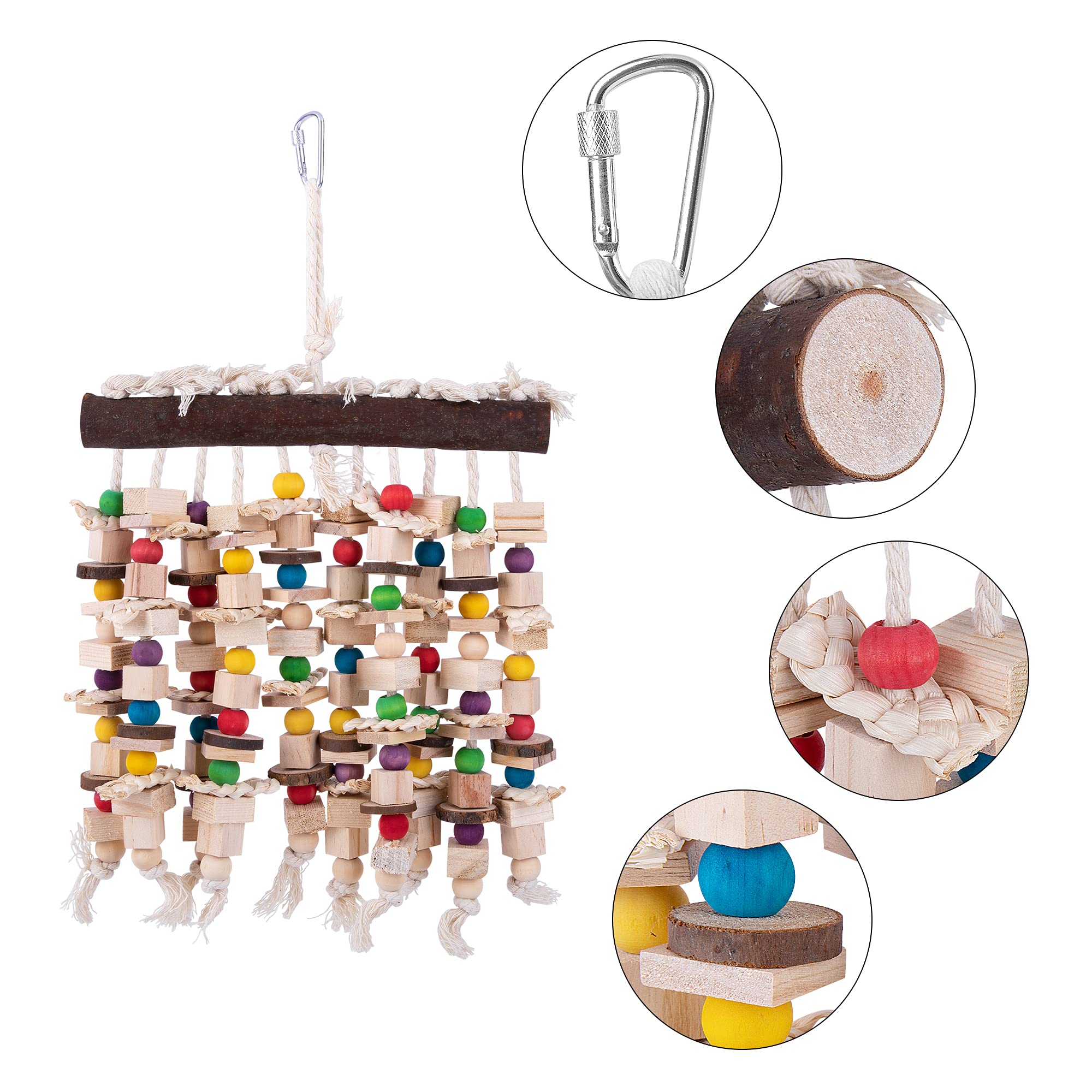 Deloky Large Bird Parrot Chewing Toy -Natural Wooden Blocks Bird Parrot Tearing Toys Suggested For Large Macaws Cokatoos,African Grey And A Variety Of Amazon Parrots (Natural)