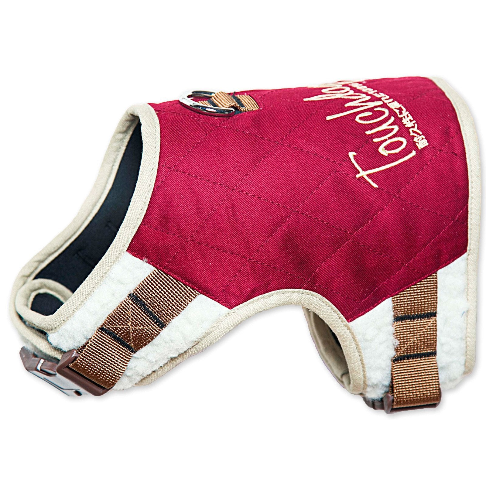 TOUCHDOG Tough-Boutique Adjustable Fashion Designer Pet Dog Harness and Leash Combination, Medium, Dark Pink