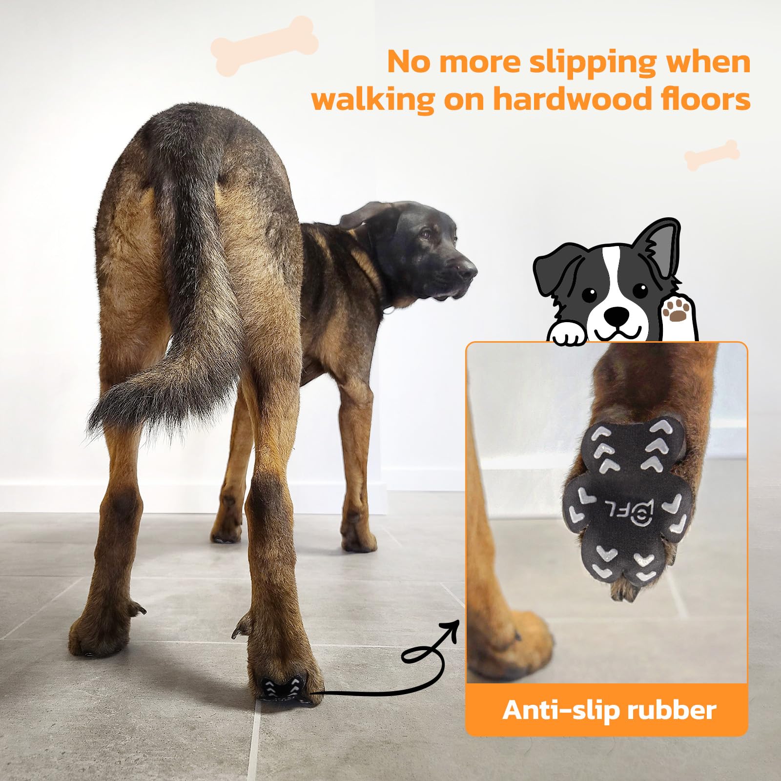 Anti-Slip Dog Paw Protector Pads For Senior Dogs, Dog Paw Black Stickers With Strong Traction On Hardwood Floor, Dog Essentials,