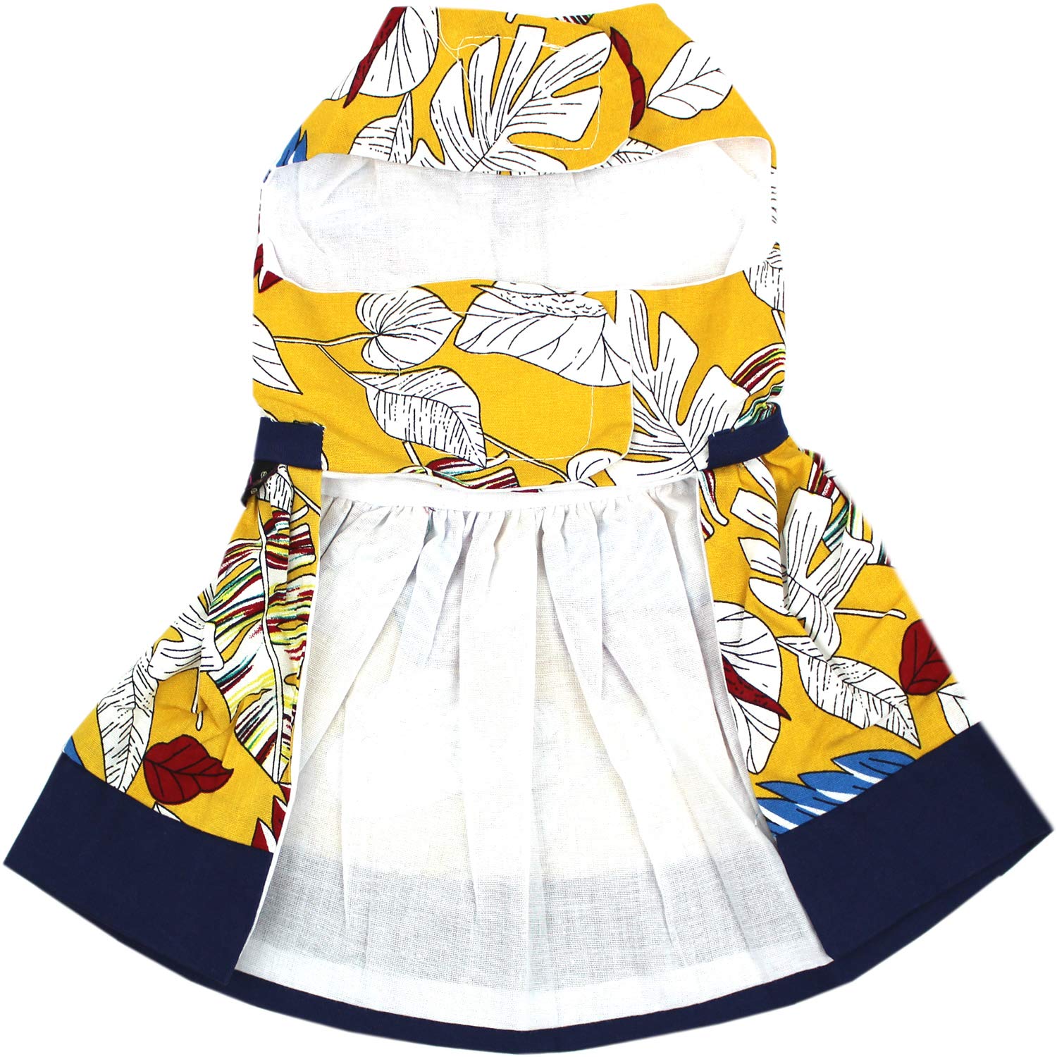 Parisian Pet Dog Dress Tribal Leaves Summer Clothes Outfit For Girl Puppy, Dogs And Cats, 3Xl