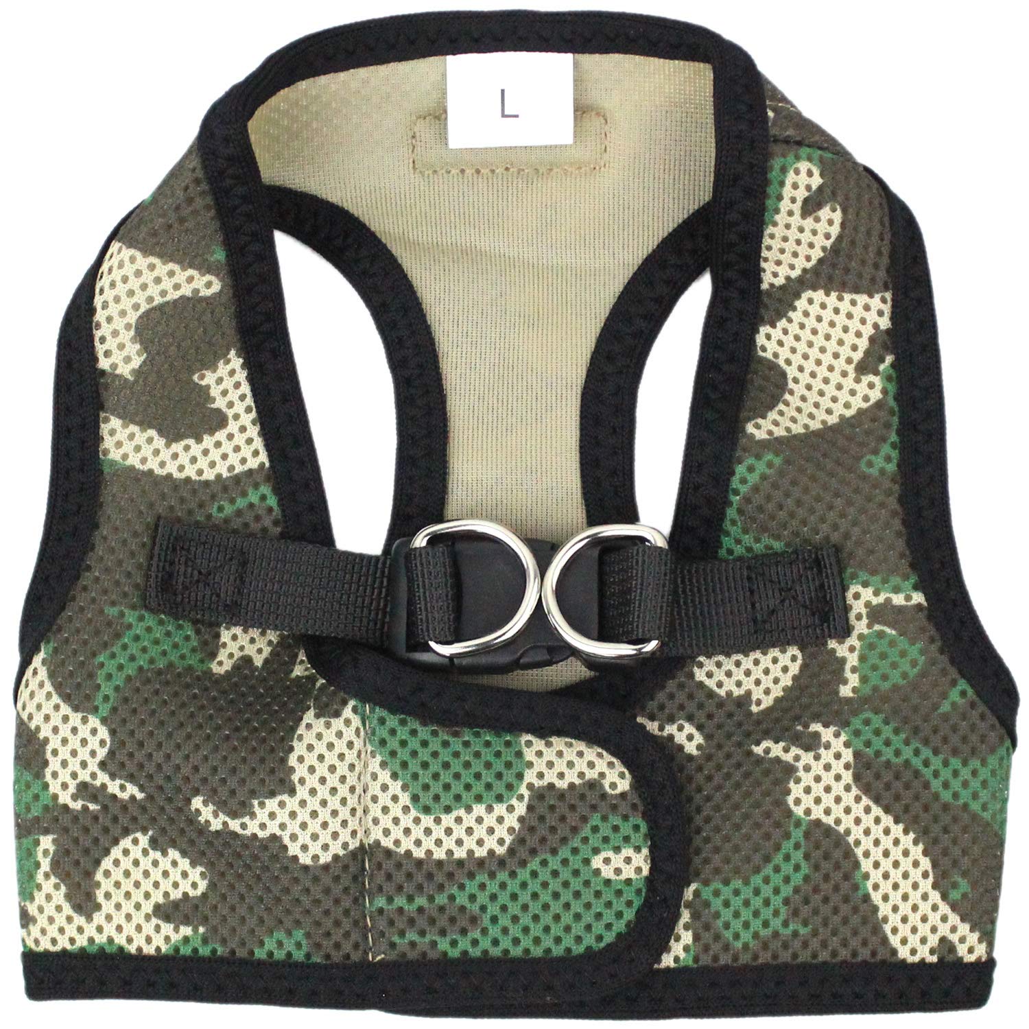 Parisian Pet Step In Dog Harness - Adjustable Freedom Harness - Green Camo Dog Vest Harness - 100% Mesh Fabric Cooling Dog Harness - Idle For Outdoor Adventures - Dog Harness Medium Sized Dog - M