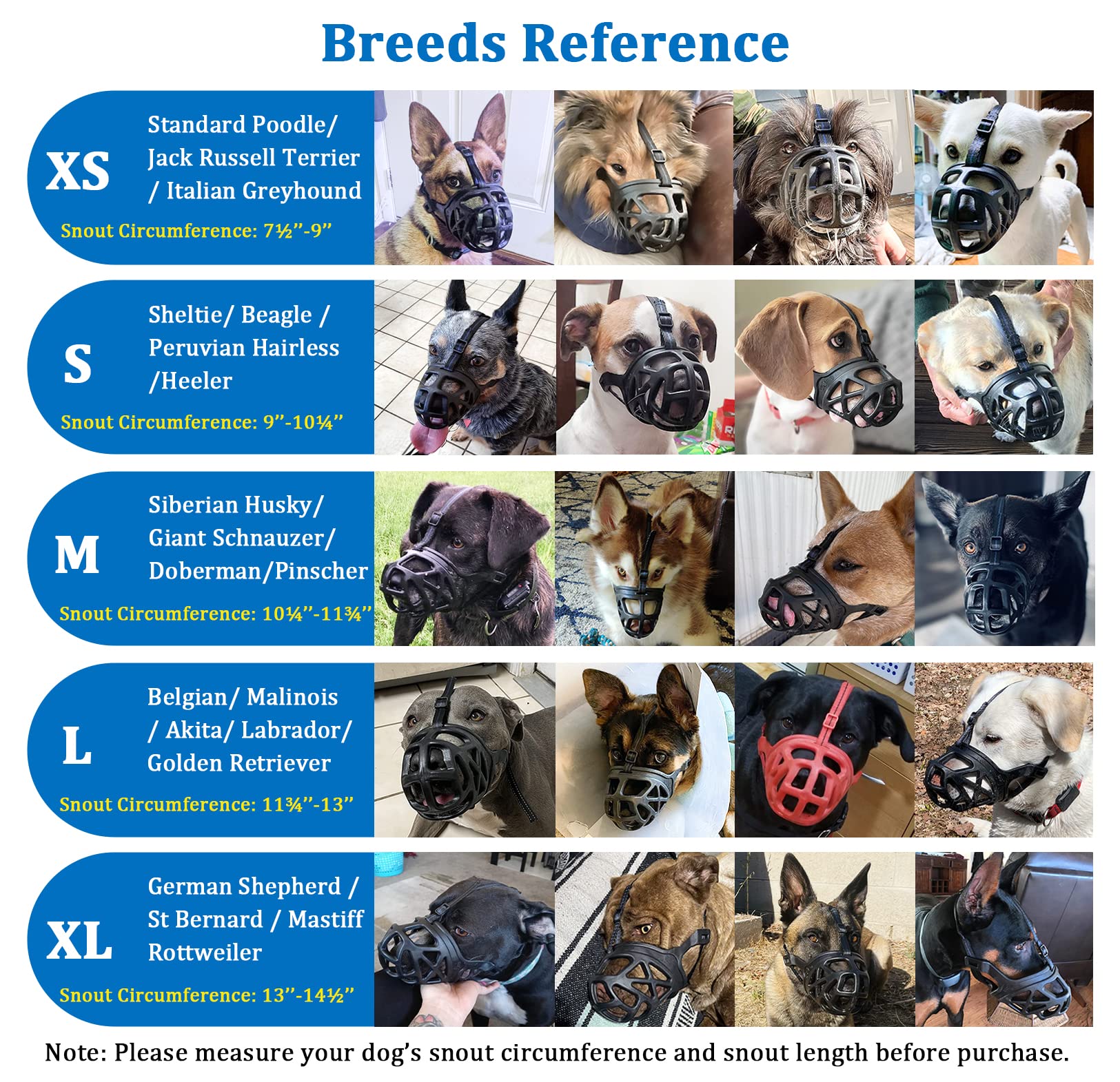 Dog Muzzle, Breathable Basket Muzzles For Small, Medium, Large And X-Large Dogs, Stop Biting, Barking And Chewing, Best For Aggressive Dogs (X-Large, Black)