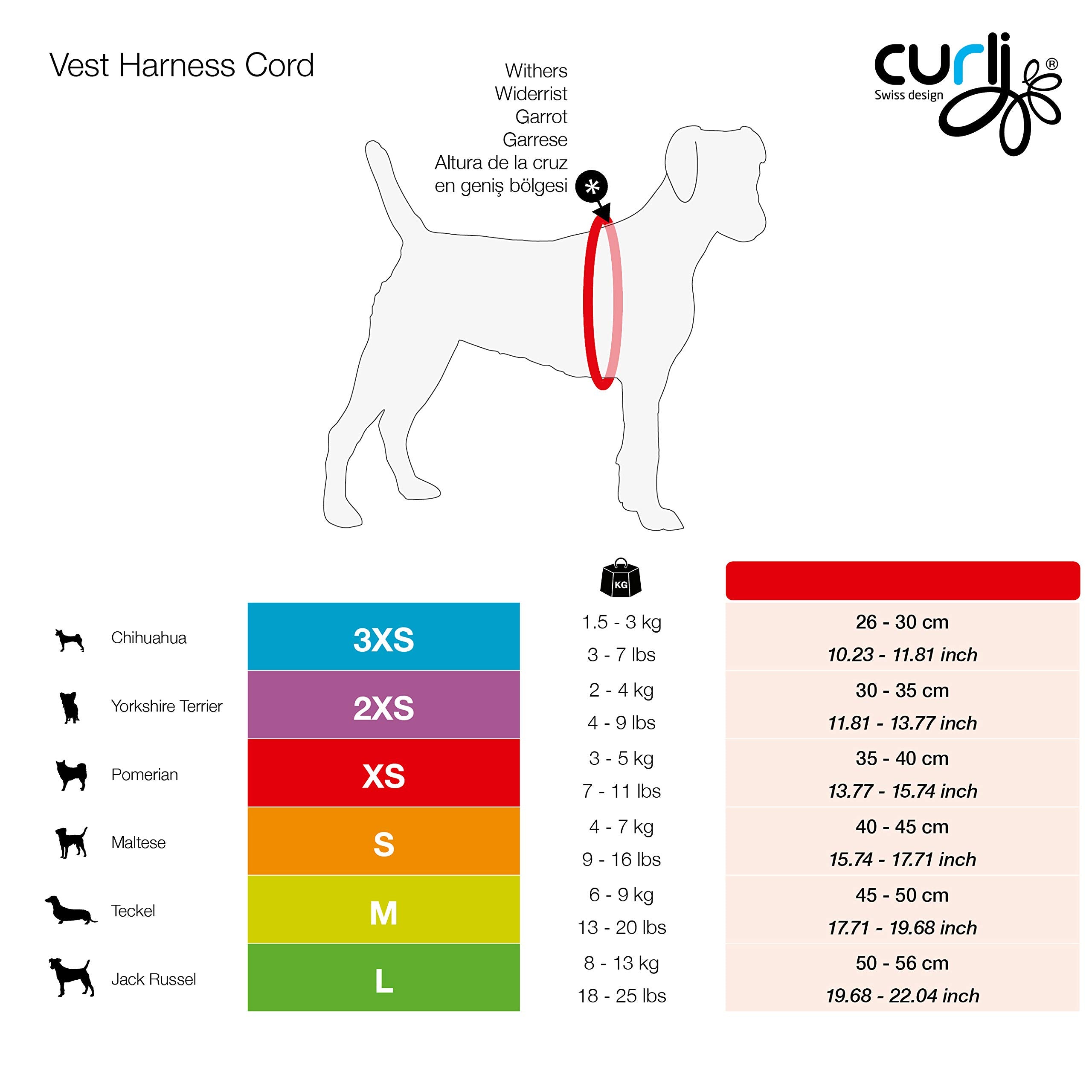 Curli Vest Harness Cord With Air-Mesh Lining Step-In Dog Harness Lightweight Breathable Dog Elegant Durable Harnesses For Small