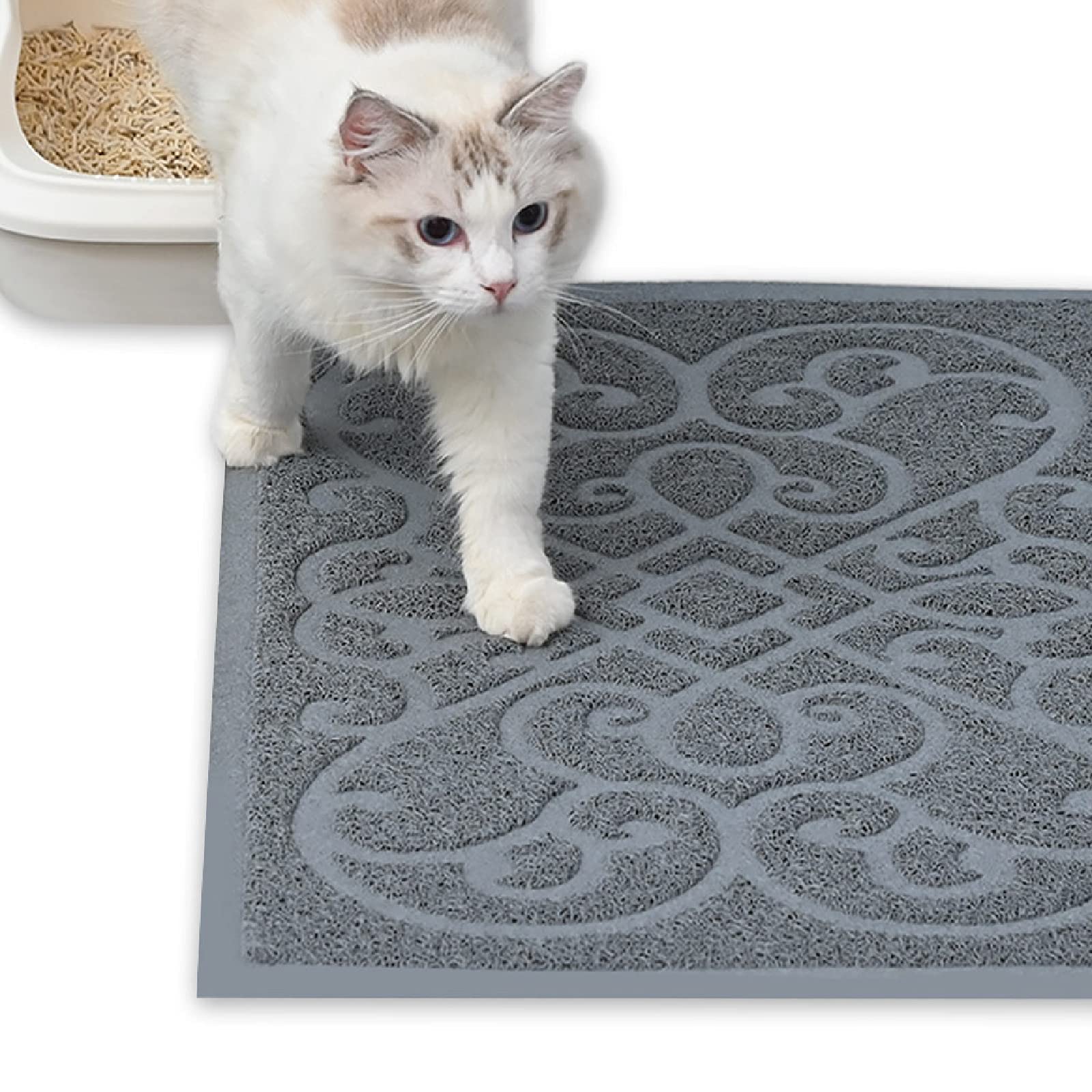 Petlike Cat Litter Mat, Thick Litter Trapping Mat, Durable Litter Box Mat Waterproof, Indoor Mat Washable Mats With Non-Slip Backing, Soft On Kitty Paws And Easy To Clean, Phthalate Free