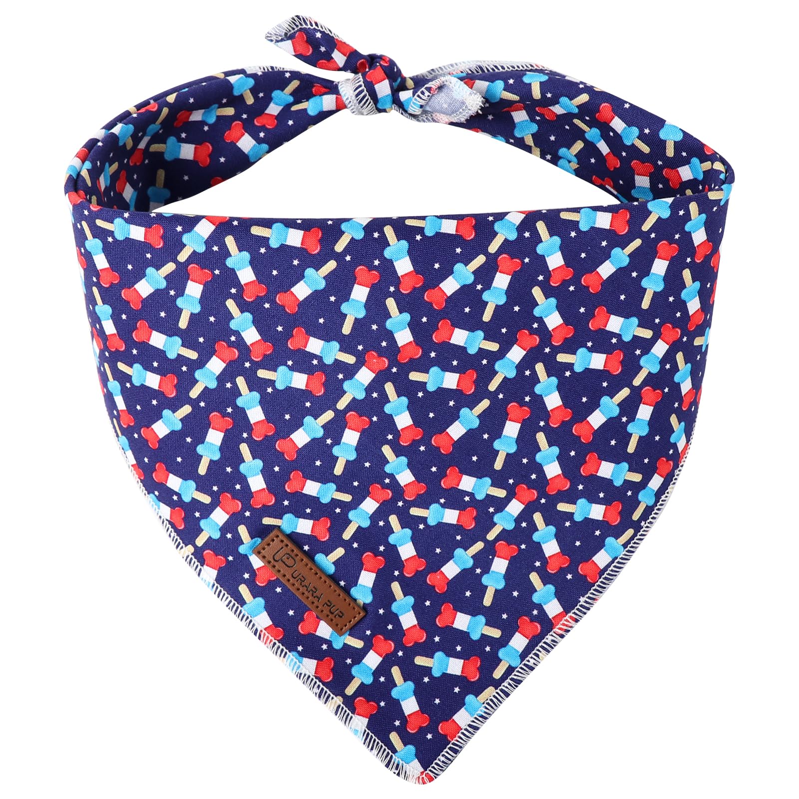 4Th Of July Dog Bandana, Patriotic Bandana For Small Medium Dog, Cute Patriotic Puppy Bandana, Cotton American Flag Pet Triangle