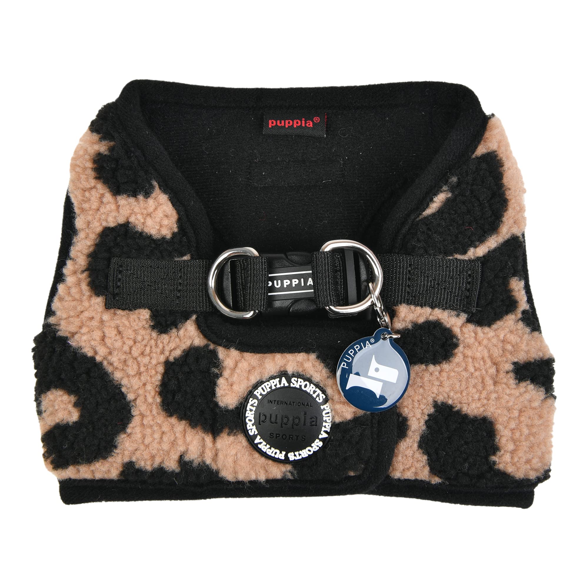 Puppia Serval Vest Dog Harness Step-In Warm Winter Leopard Pattern For Small And Medium Dog, Beige, Small