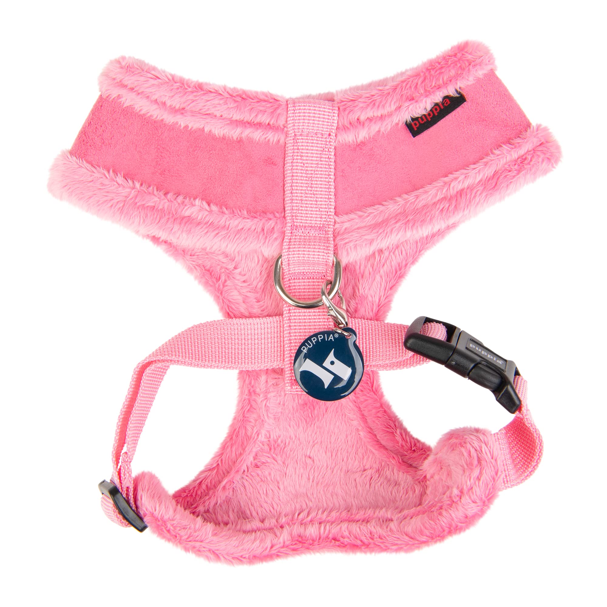 Puppia Terry Dog Harness Over-The-Head Winter Suede Warm No Choke No Pull Training Walking For Small And Medium Dog, Pink, X-Large