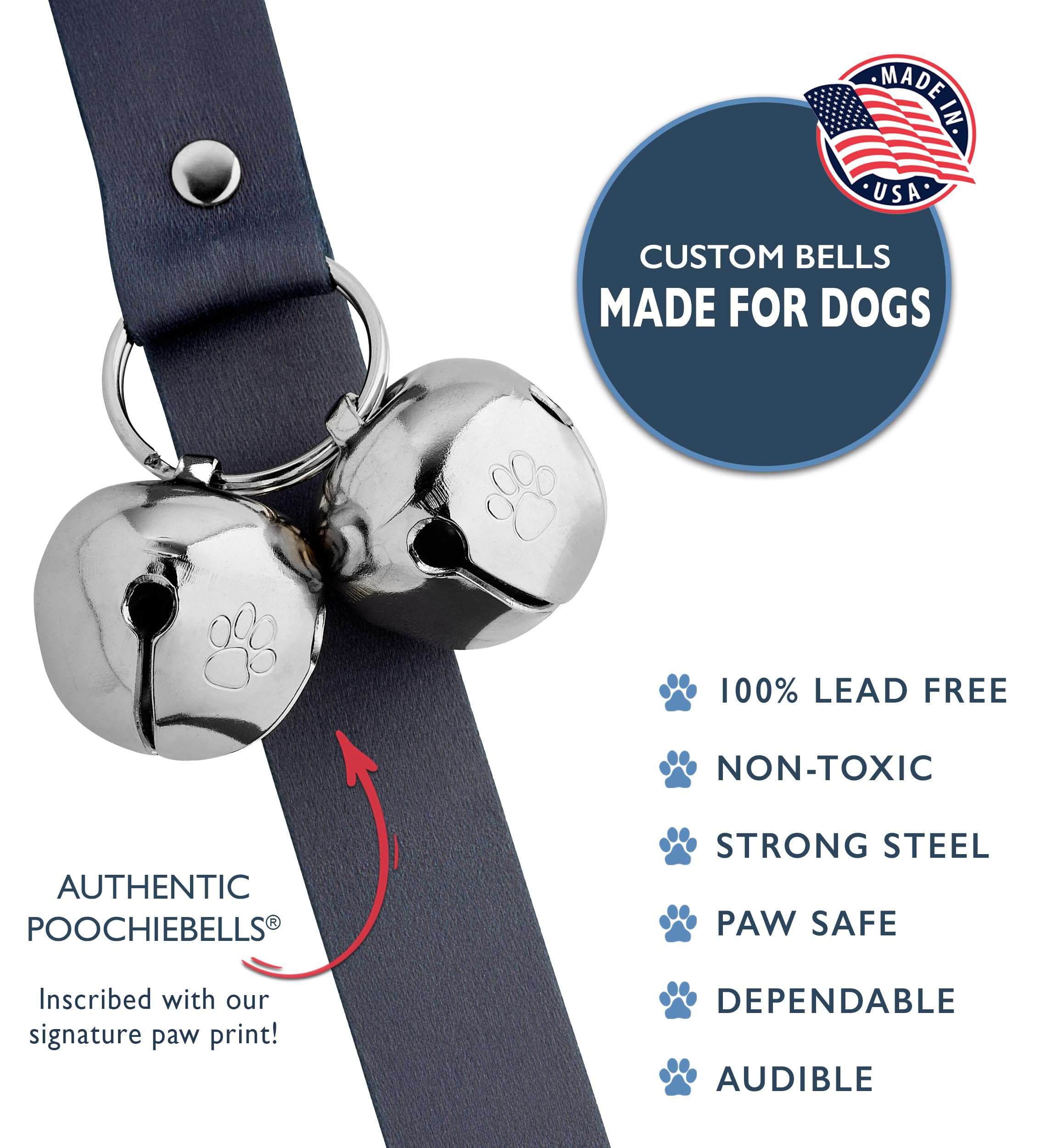 Poochiebells Handcrafted Dog Doorbell For Potty Training, Easy & Quick, Doggie-Safe Usa-Made Dog Doorbell W/Perfect Sound, Train