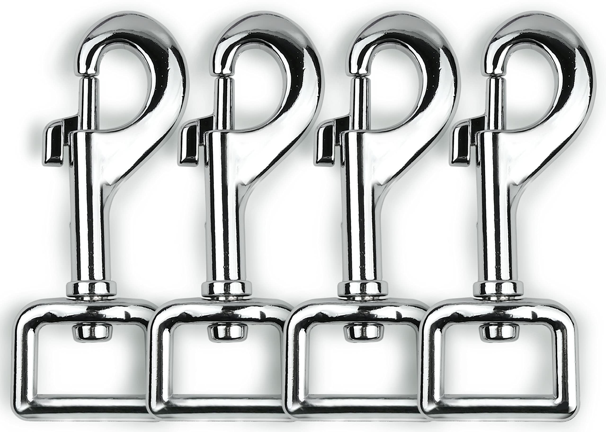 Garwor Heavy Duty Chrome Swivel Snap Hooks With Spring 3/4' 4 Pcs,Trigger Clip Snaps Dog Leashes Key Chain For Linking Pet Leash & Collar, Purse Straps,Diy Crafts