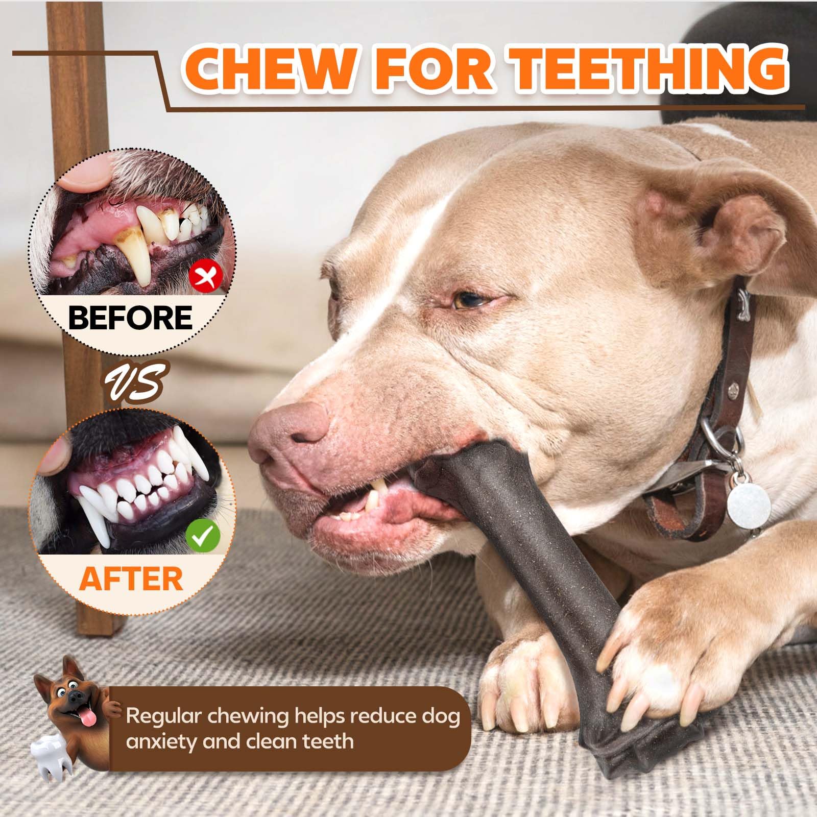 Dog Toys For Aggressive Chewers, Indestructible Bones Toy For Aggressive Chewers, Tough Puppy Chew Toy For Heavy Duty Dogs, Big