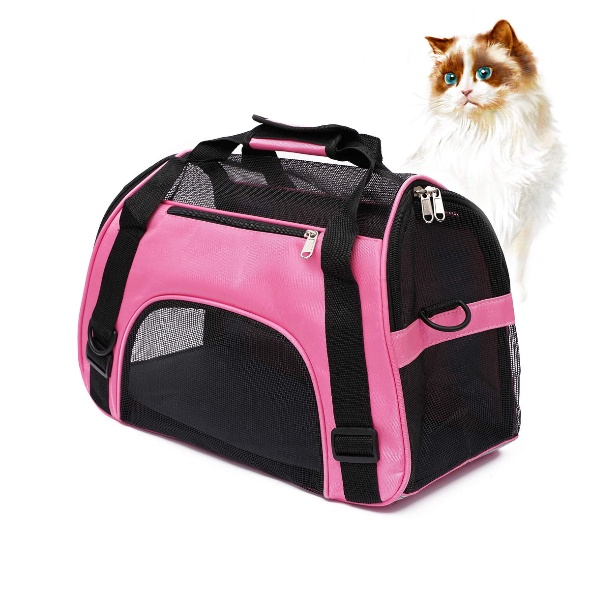 Muchl Pet Carrier Soft-Sided Carriers For Cat Carriers Dog Carrier For Small Medium Cats Dogs Puppies Pet Carrier Airline Approved Up To 15 Lbs Cat Dog Pet Travel Carrier (Small, Pink)