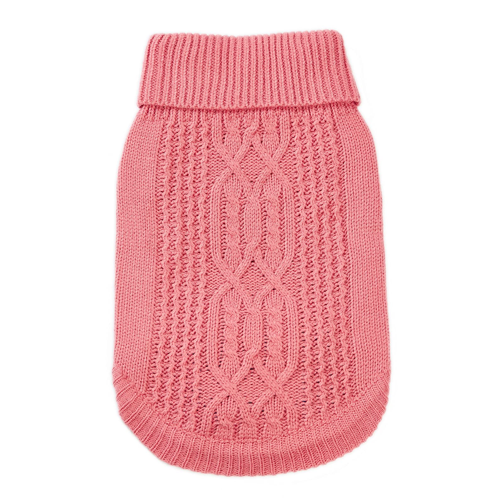 Jnancun Cat Sweater Turtleneck Knitted Sleeveless Cat Clothes Warm Winter Kitten Clothes Outfits For Cats Or Small Dogs In Cold Season (Large, Pink)